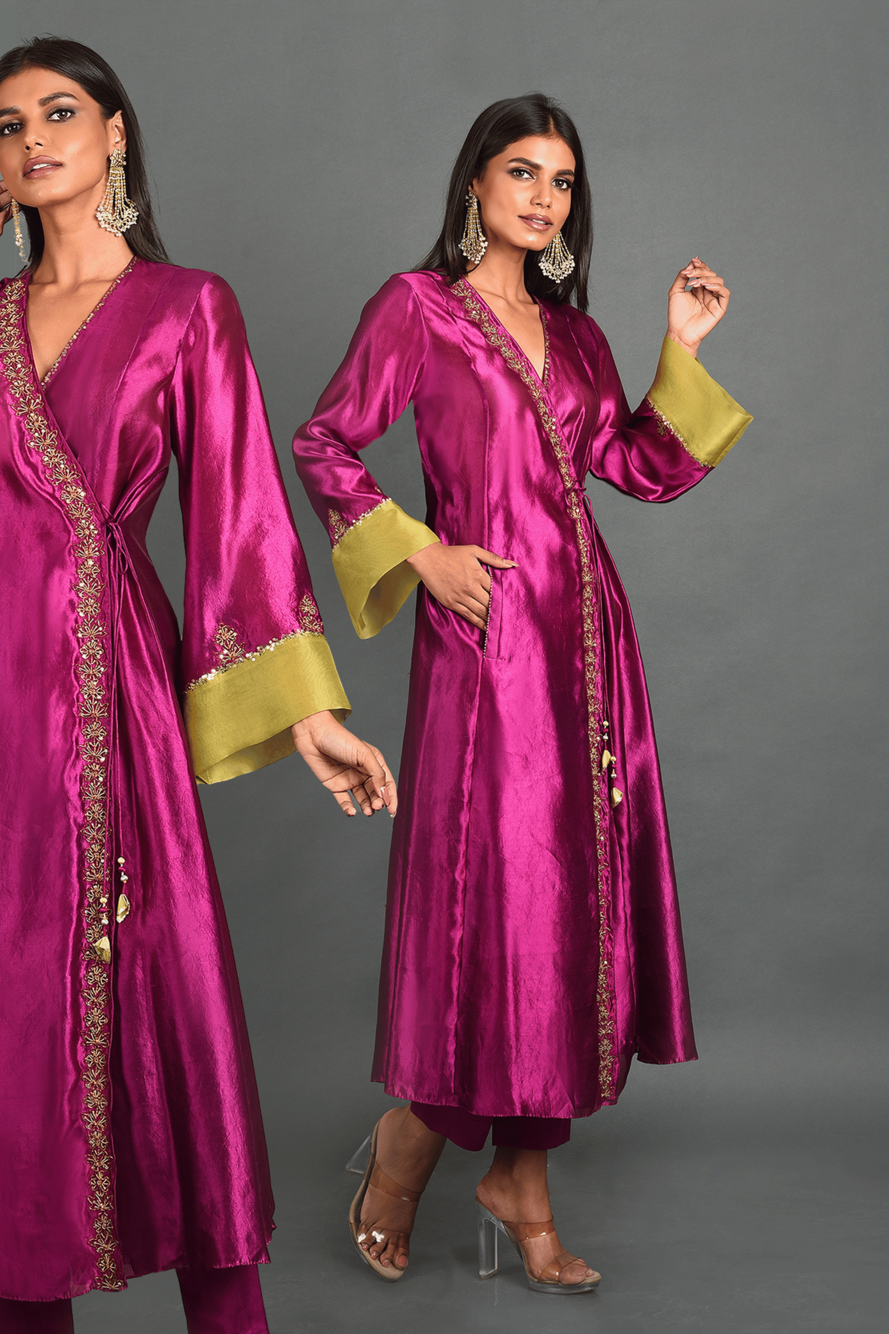 Pink Silk Kurta With Pant