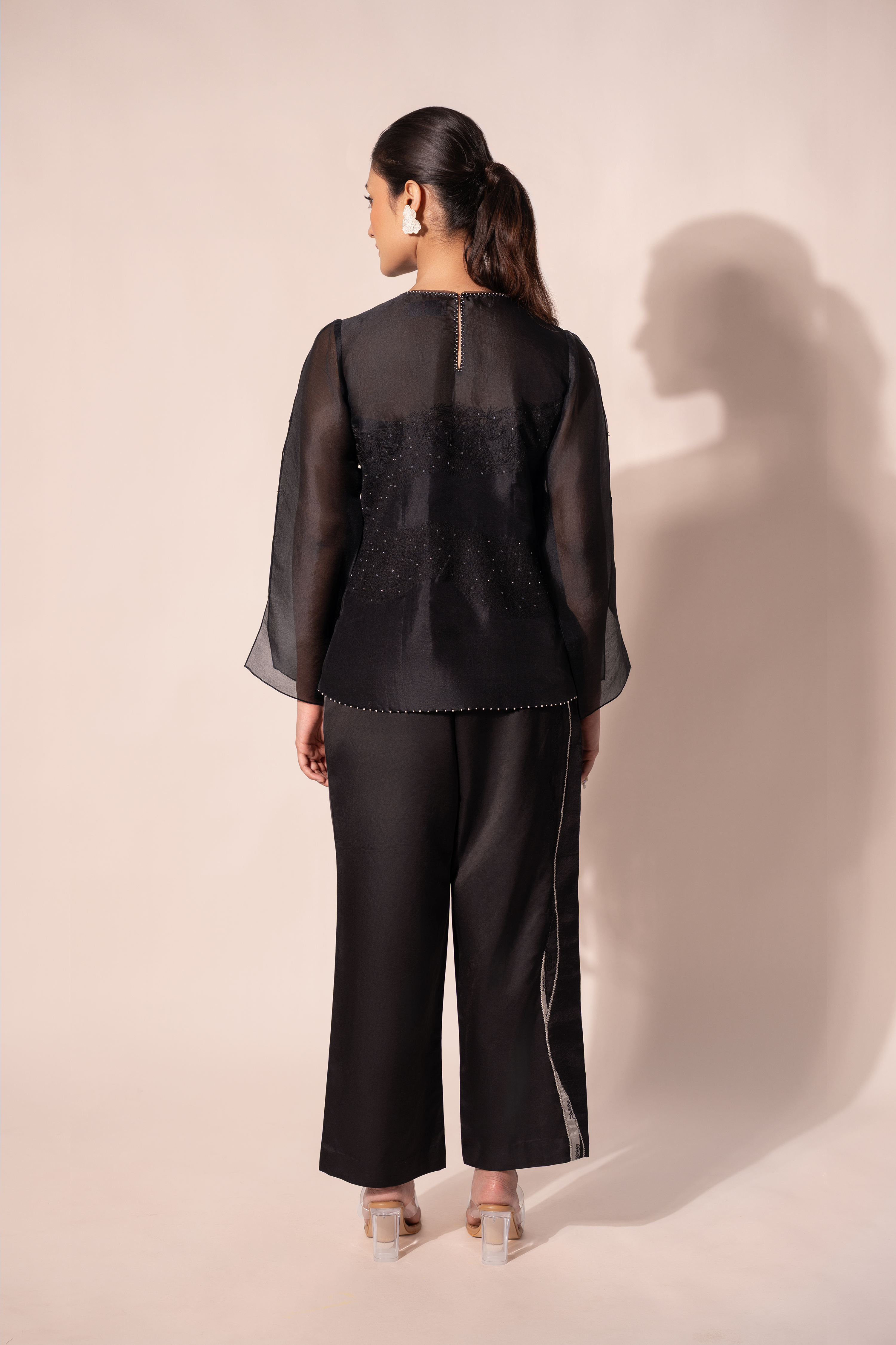 Black WaveBorne Organza Top