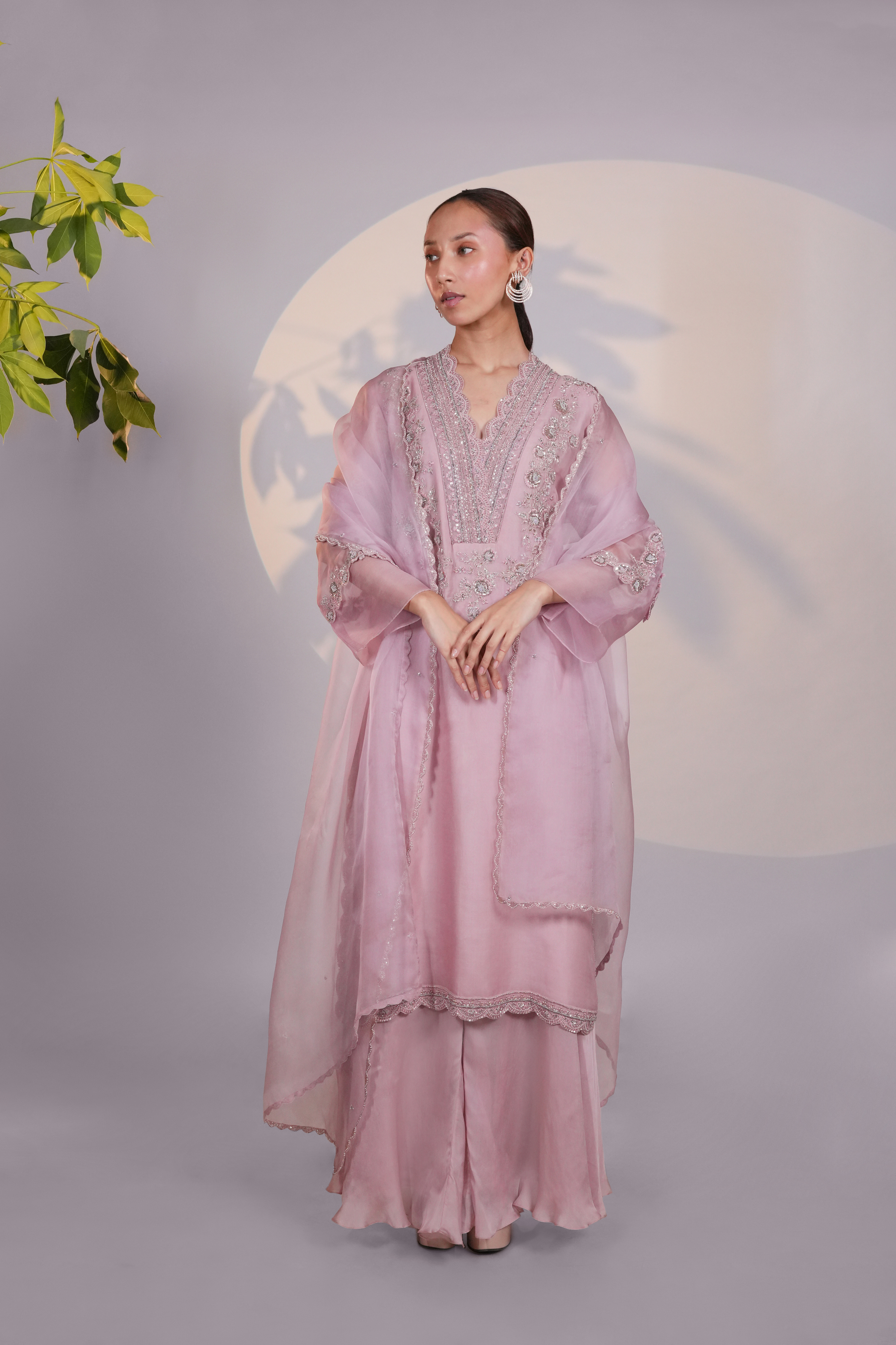Pink Organza Kurta