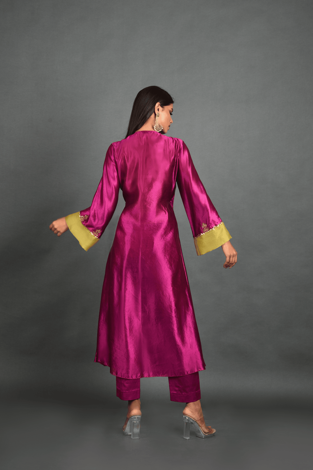 Pink Silk Kurta With Pant