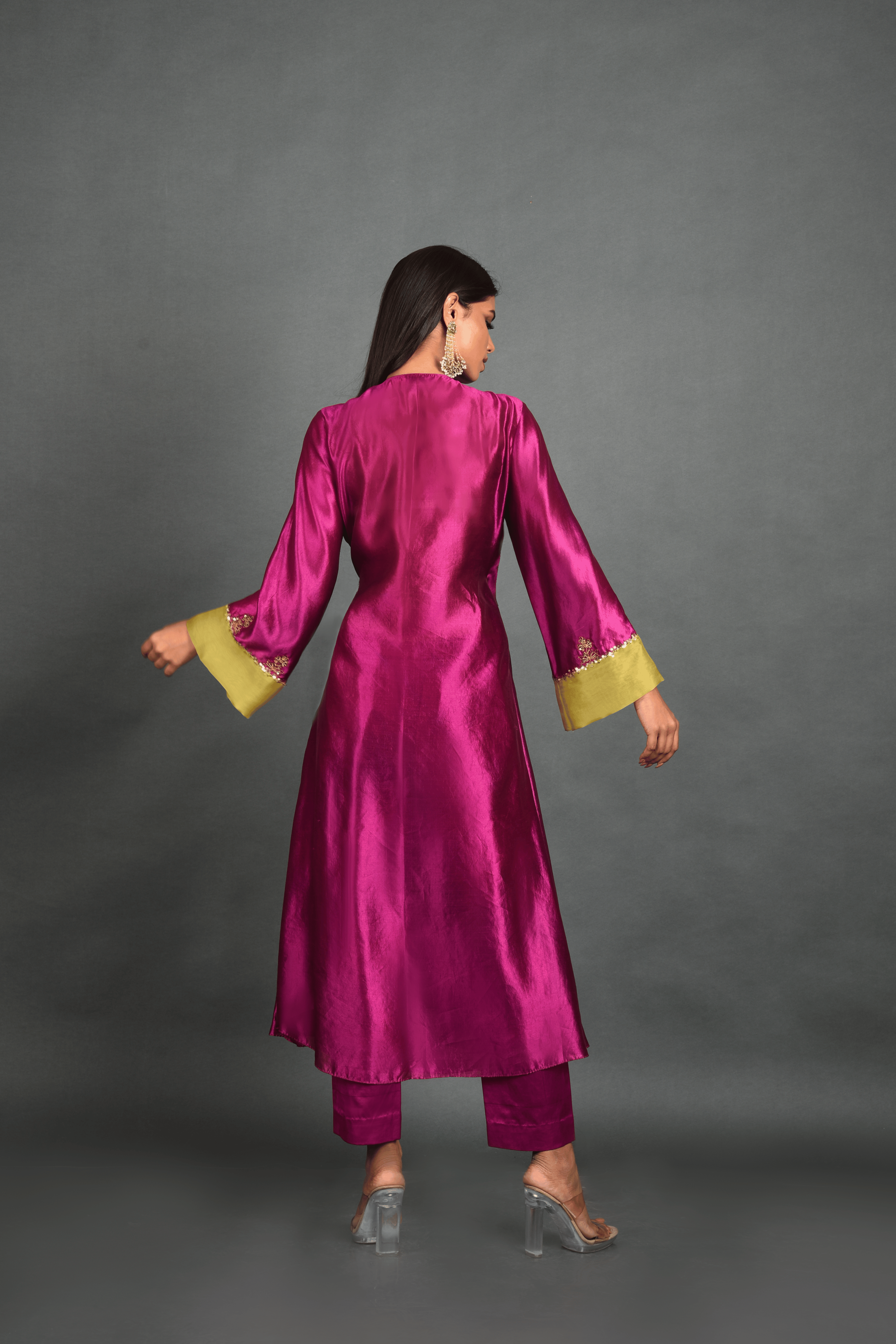 Pink Silk Kurta With Pant