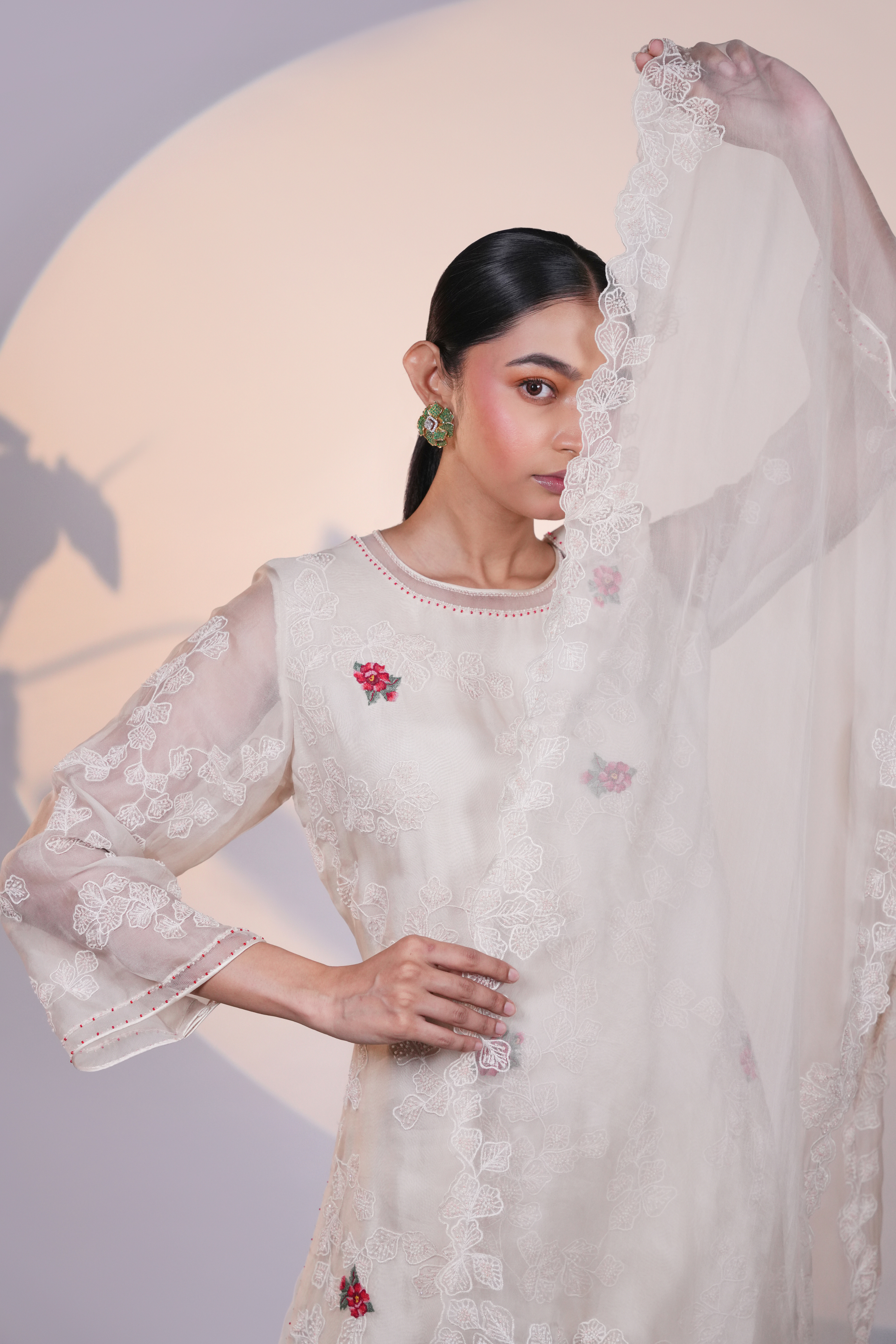 White Back Kali Kurta