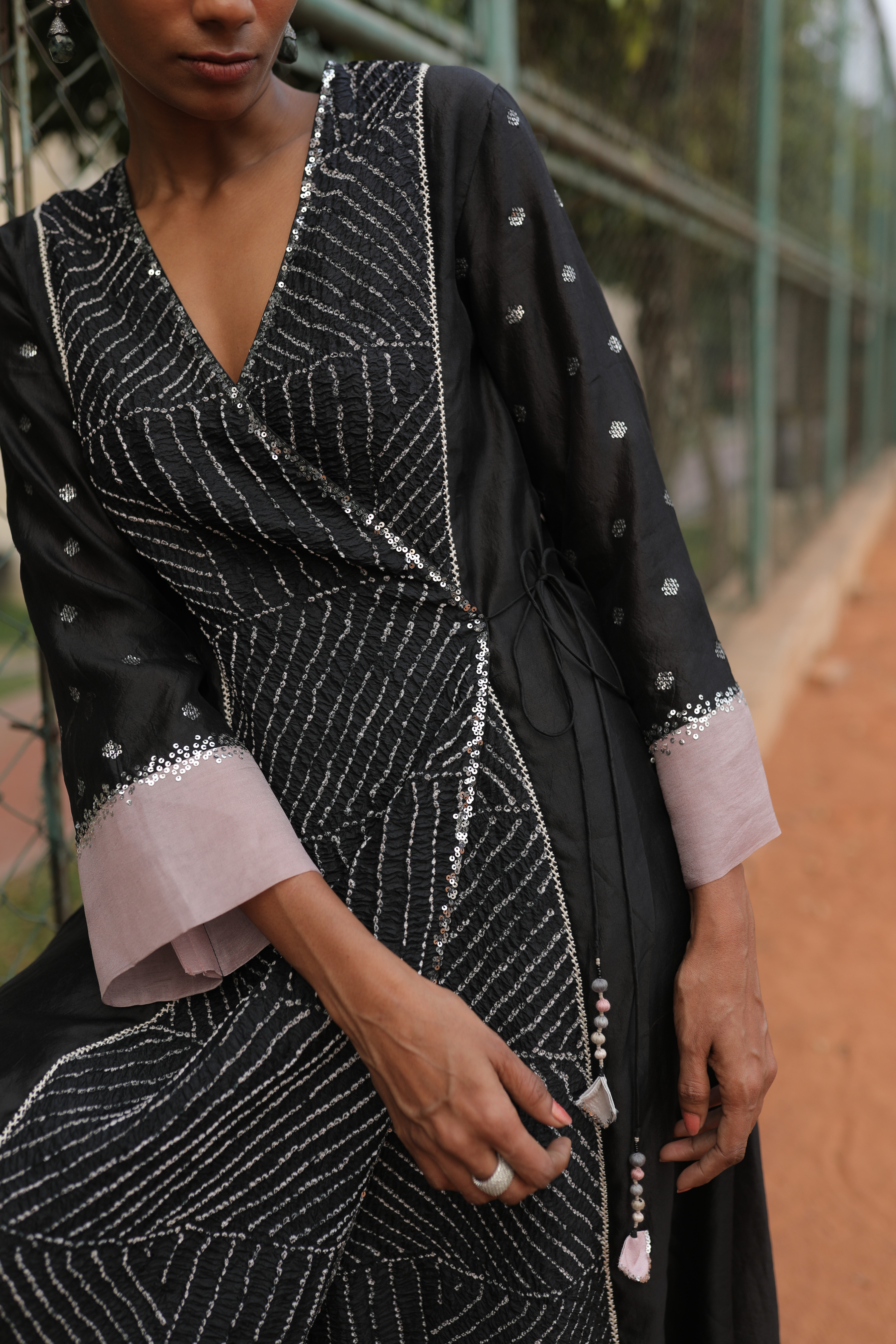 Black Silk Kurta