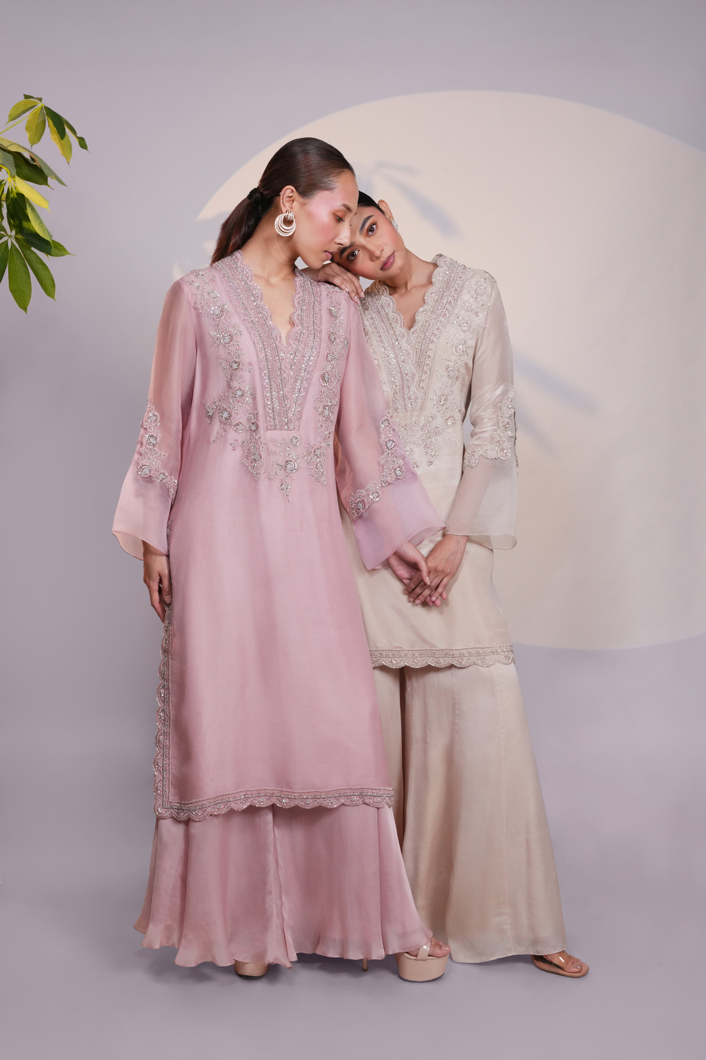 Pink Organza Kurta