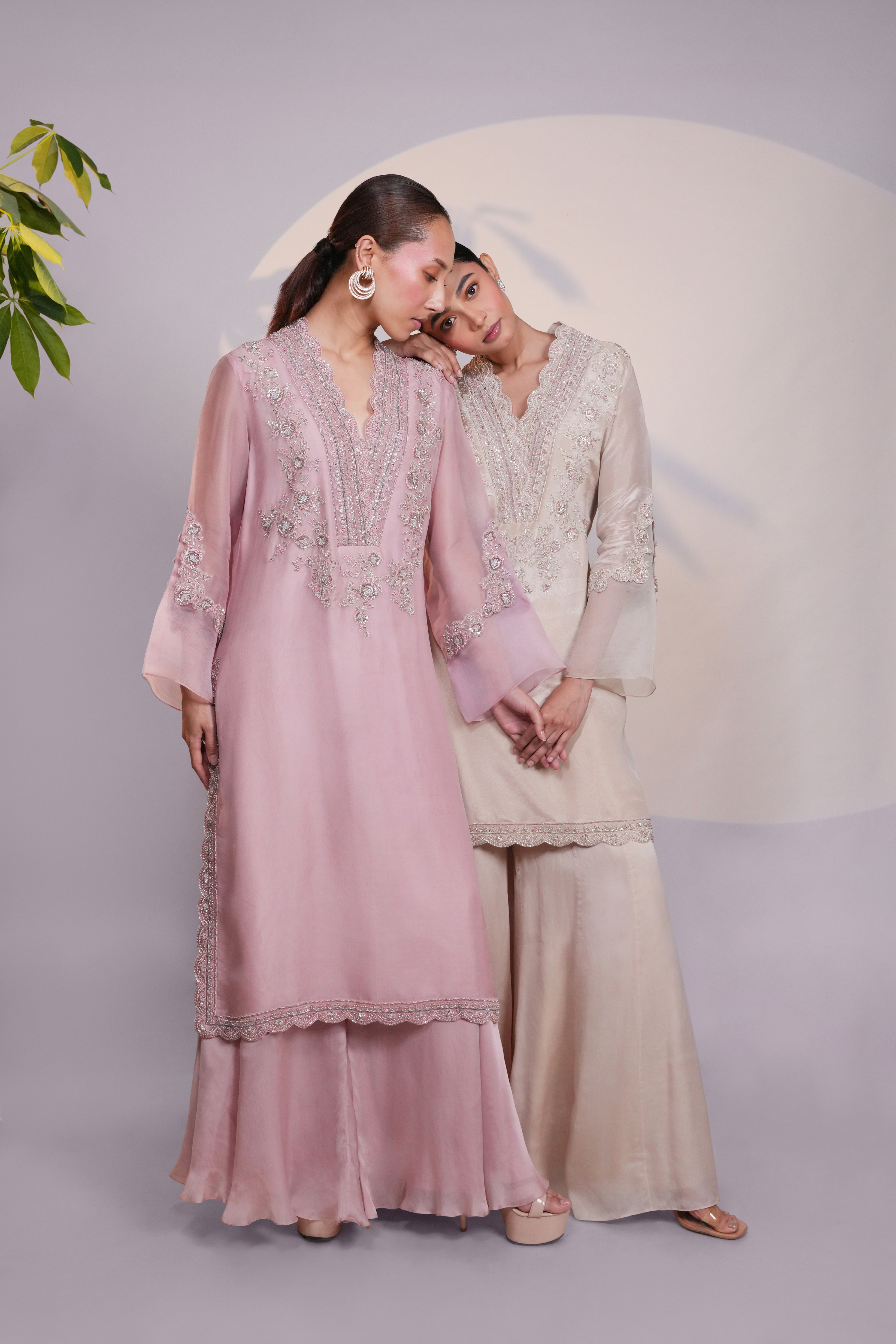 Pink Organza Kurta
