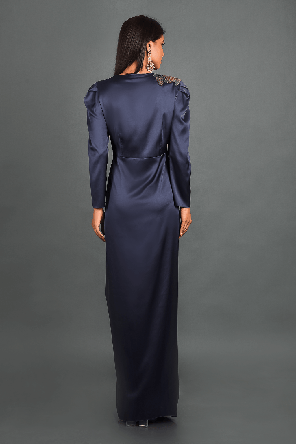 Blue Satin Dress