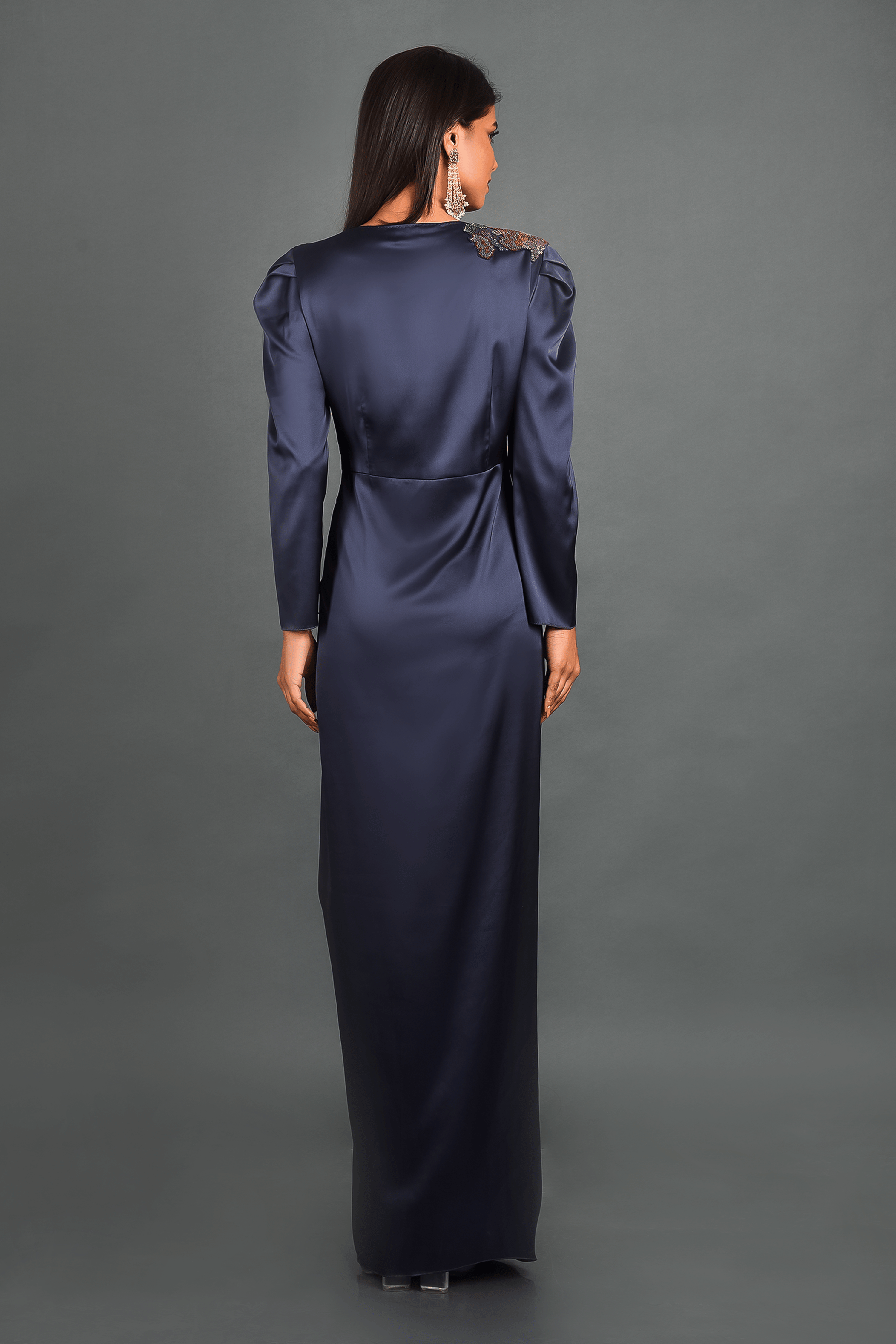 Blue Satin Dress