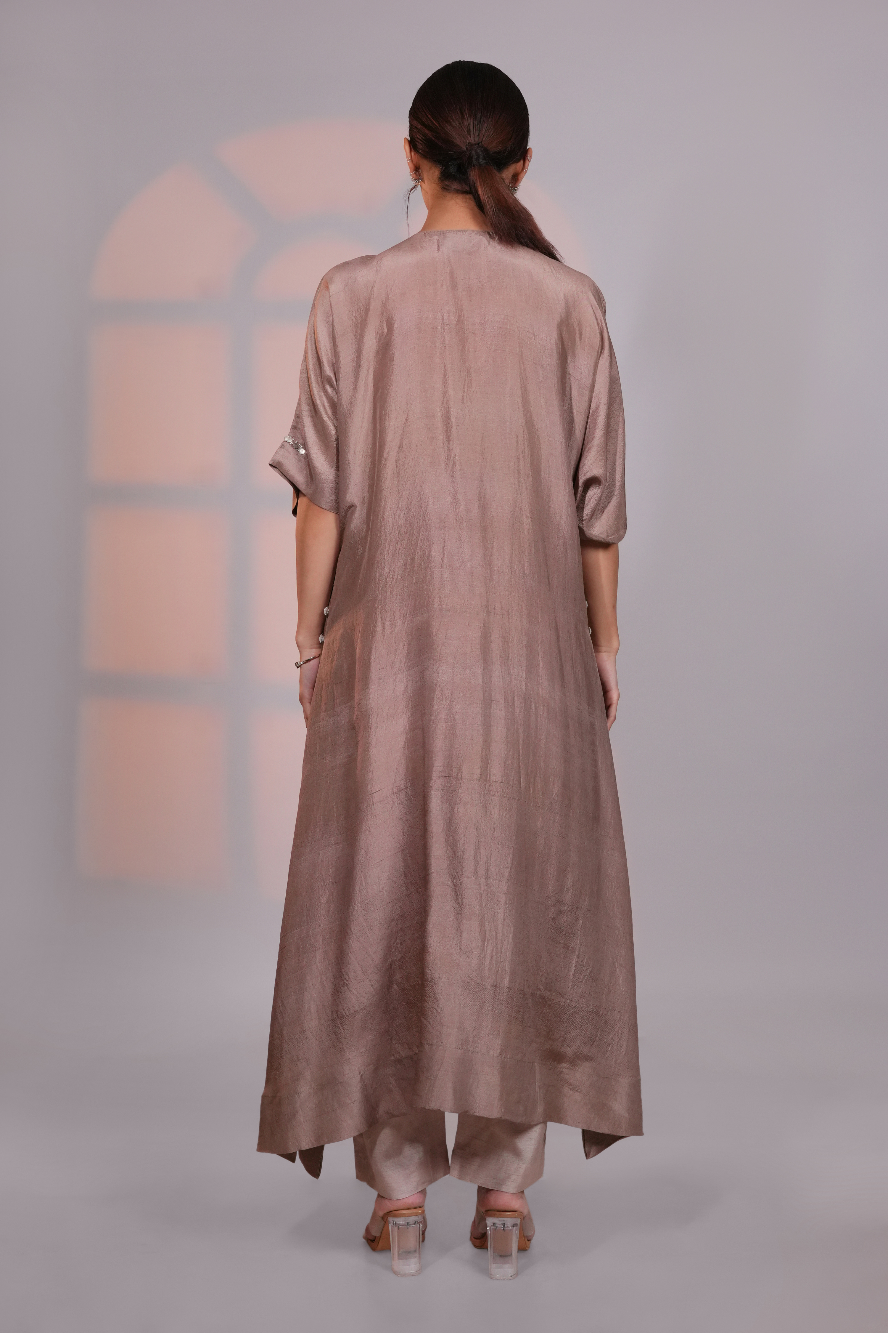 Beige Silk Kurta