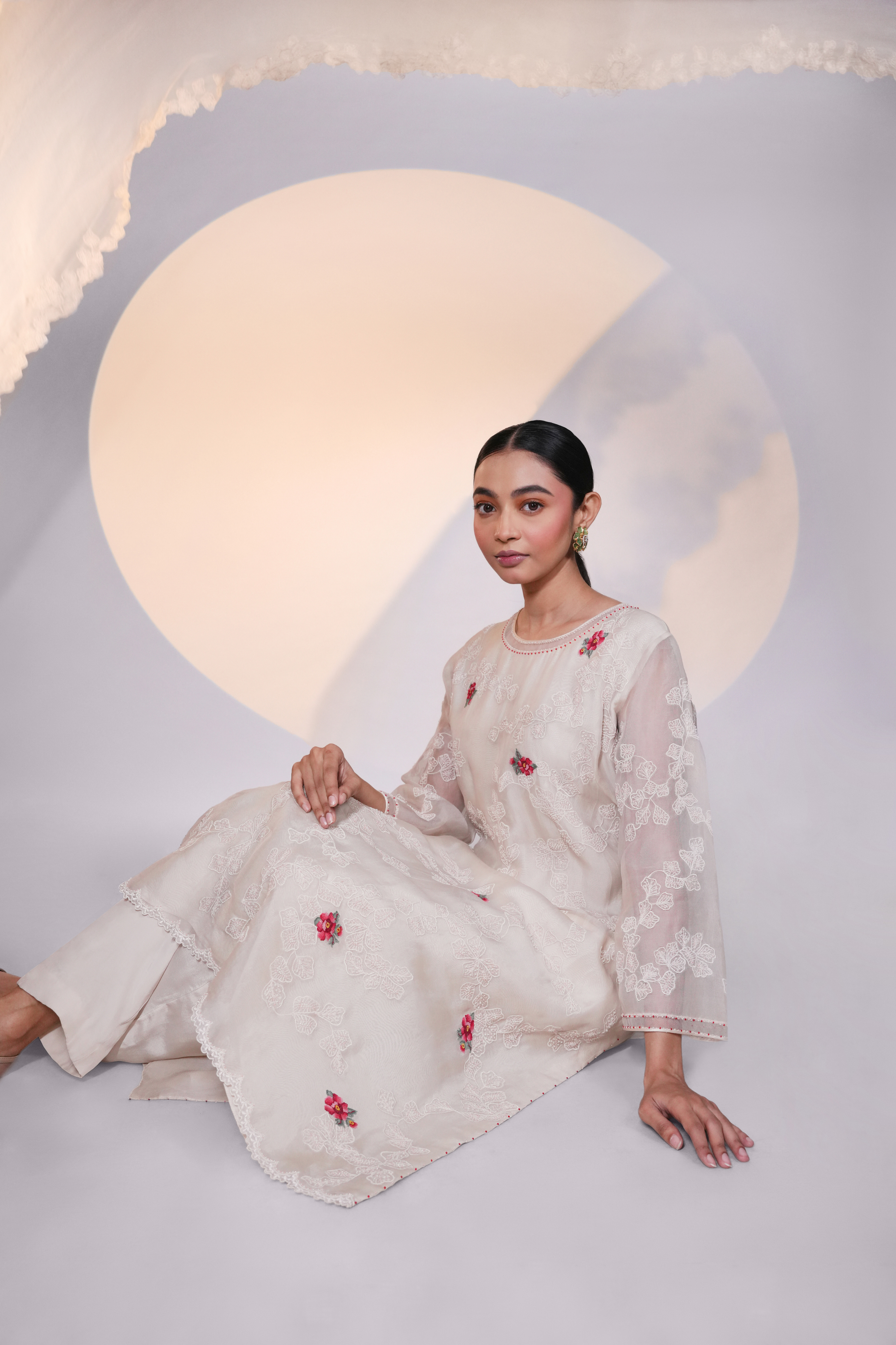 White Back Kali Kurta