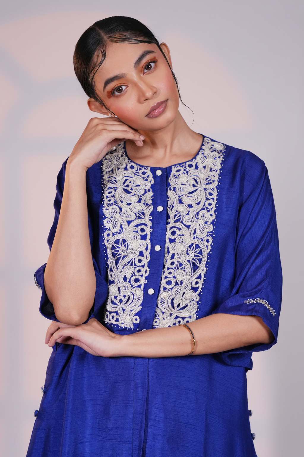 Blue Silk Kurta With Pant