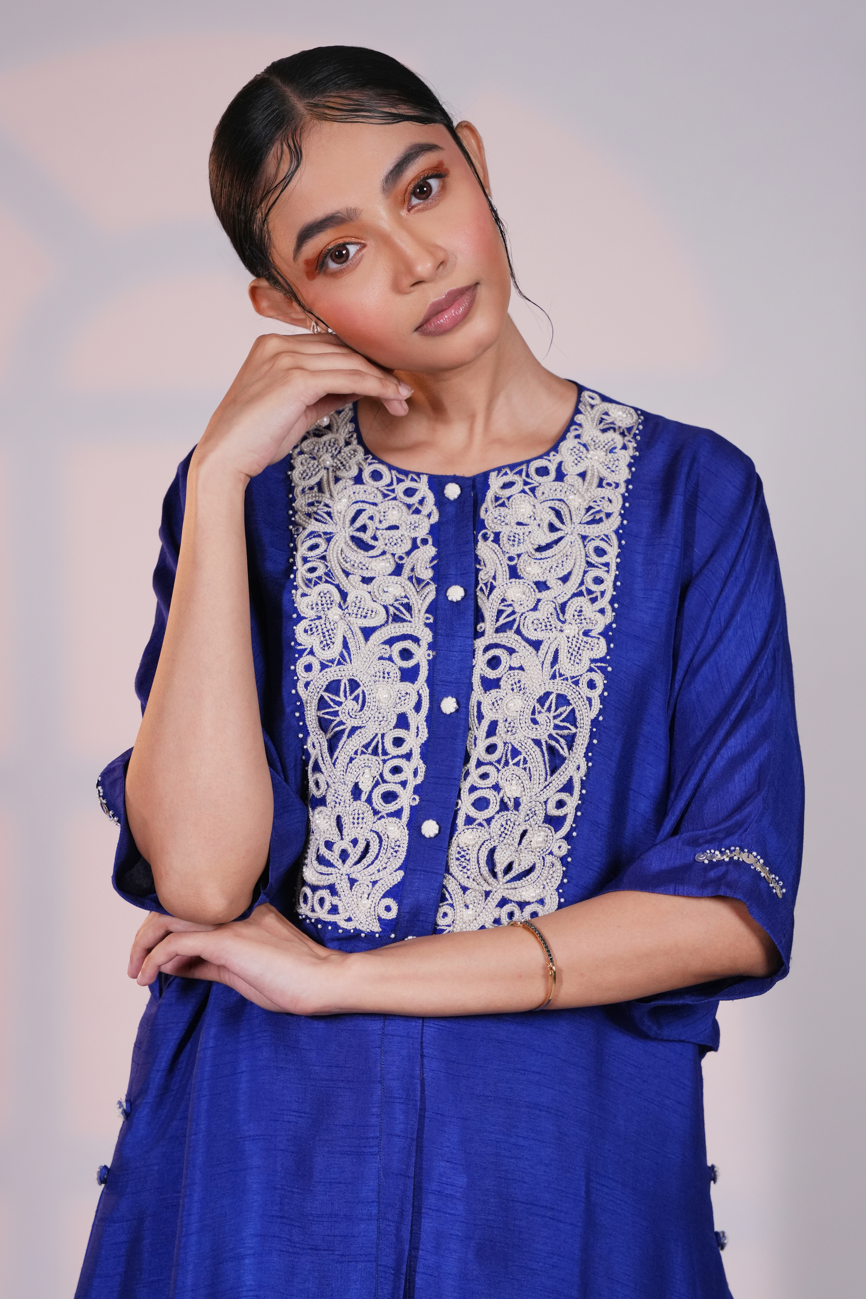 Blue Silk Kurta