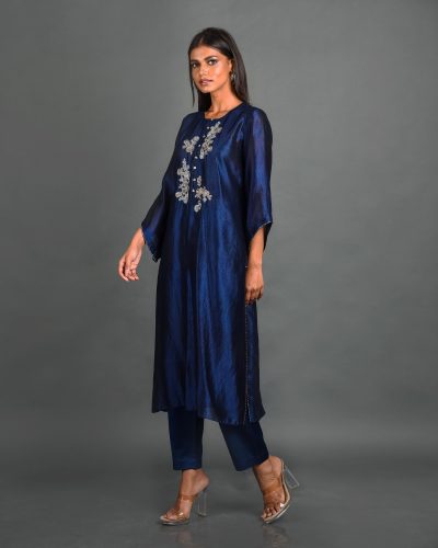 Blue Silk Kurta With Pant