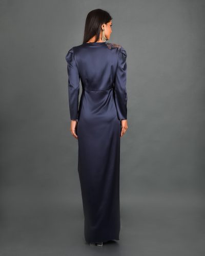 Blue Satin Dress