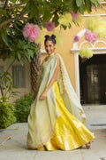 Yellow Brocade Lehenga With Blouse