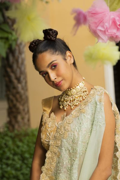 Yellow Brocade Lehenga With Blouse