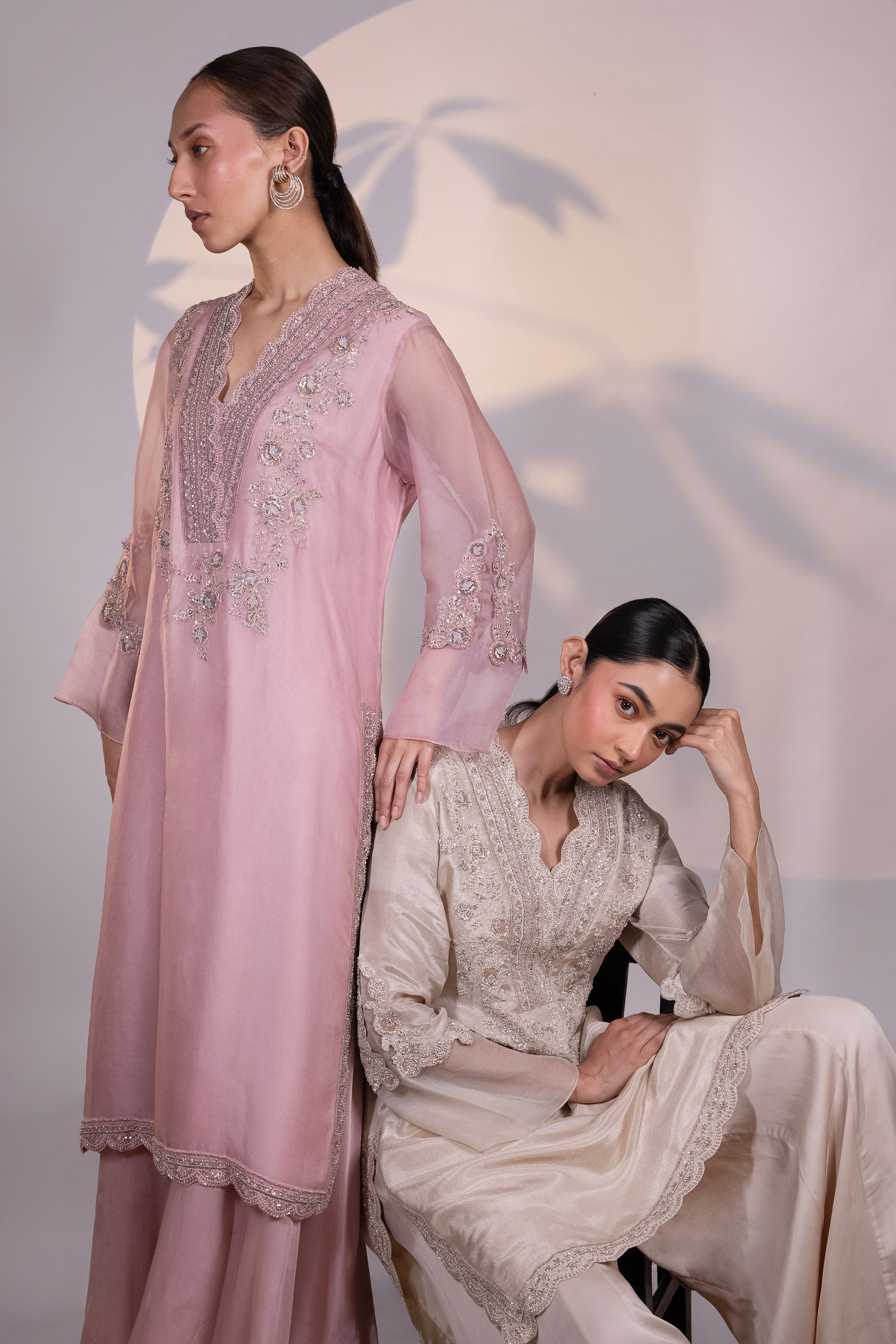 Pink Organza Kurta