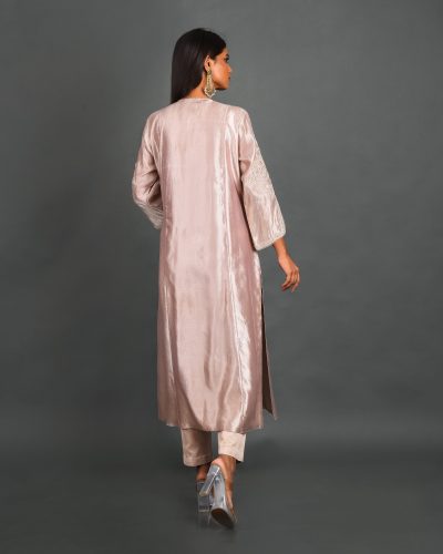 Pink Silk Kurta With Pant and Dupatta