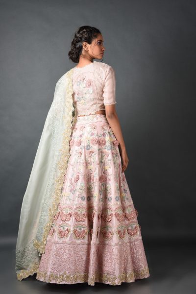 Pink Silk Lehenga With Dupatta and Blouse