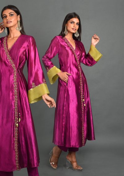 Pink Silk Kurta With Pant