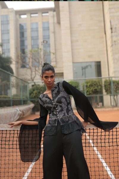 Black Bandhej Top
