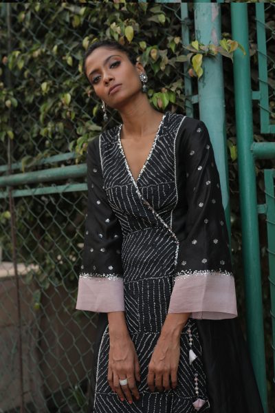 Black Bandhej Top