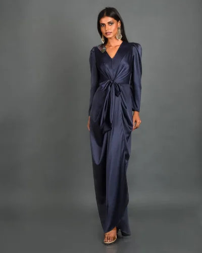 Blue Satin Dress
