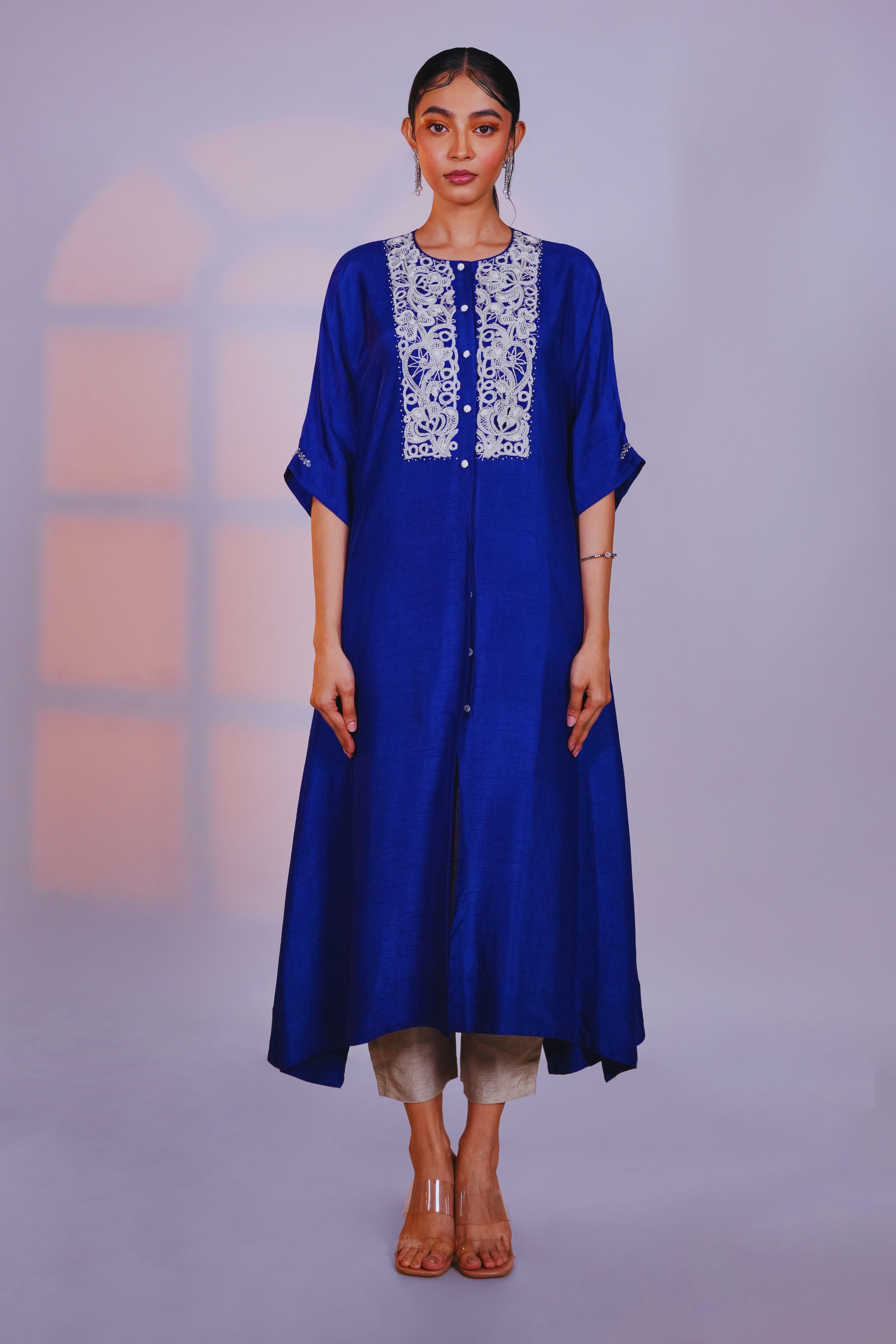 Blue Silk Kurta With Pant