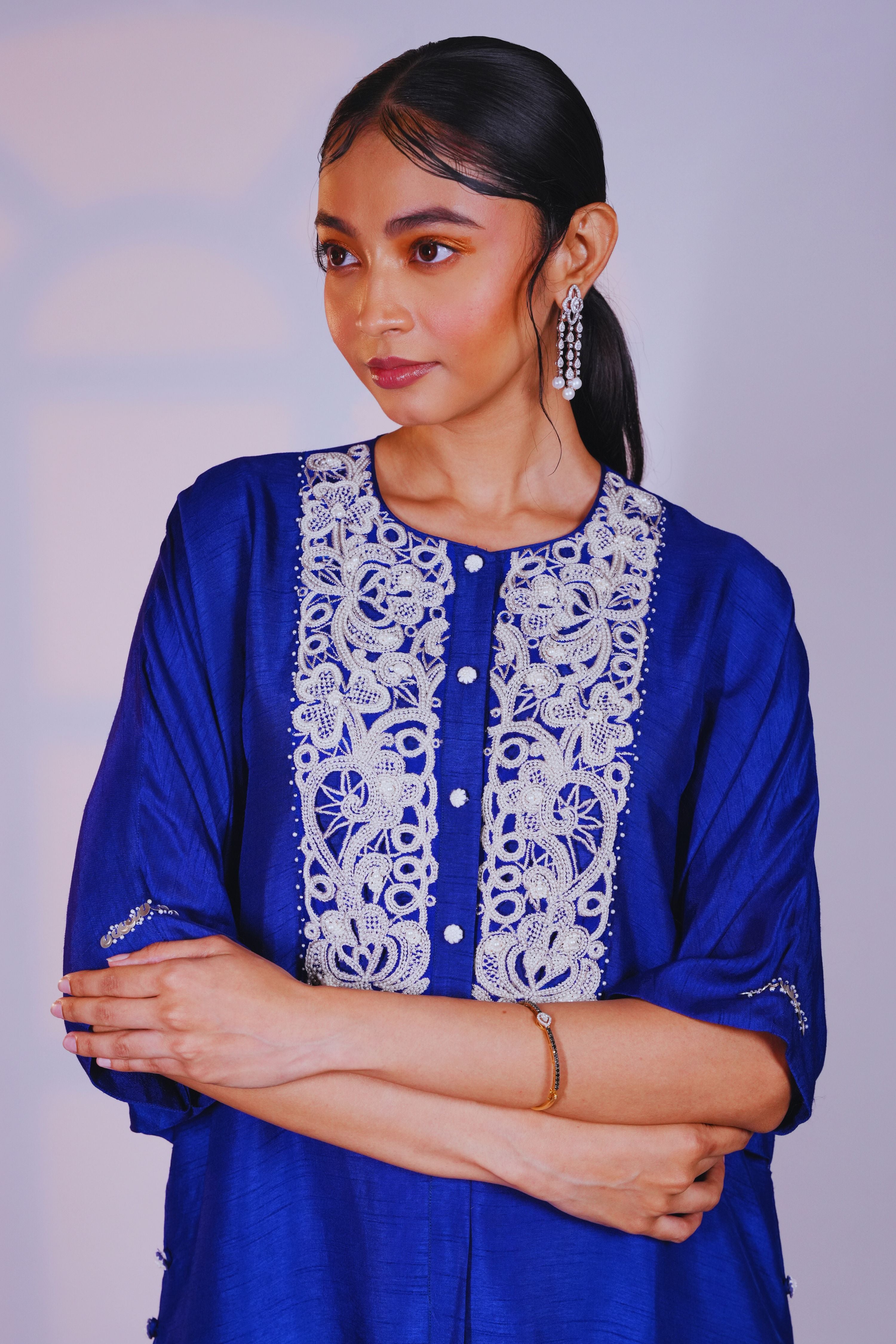 Blue Silk Kurta With Pant