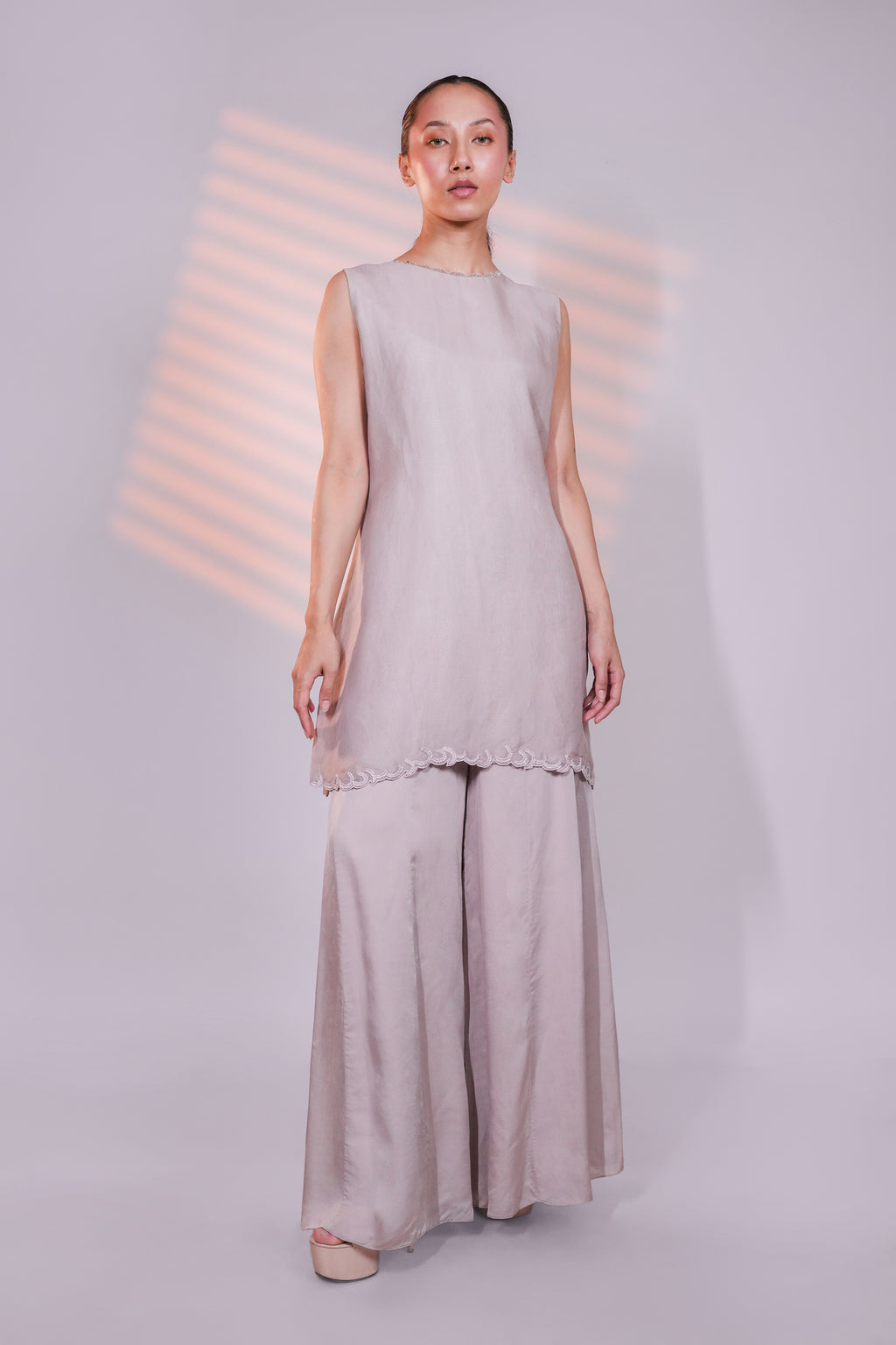 Grey Organza Peacock Cape