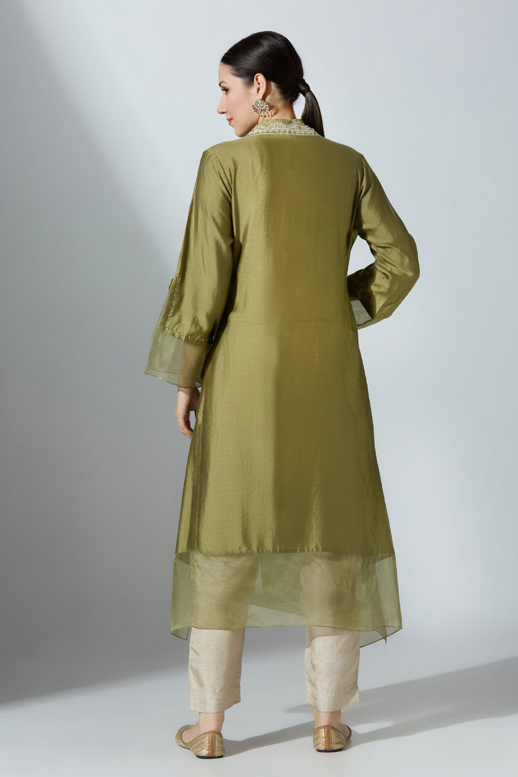 Green Silk Kurta Set