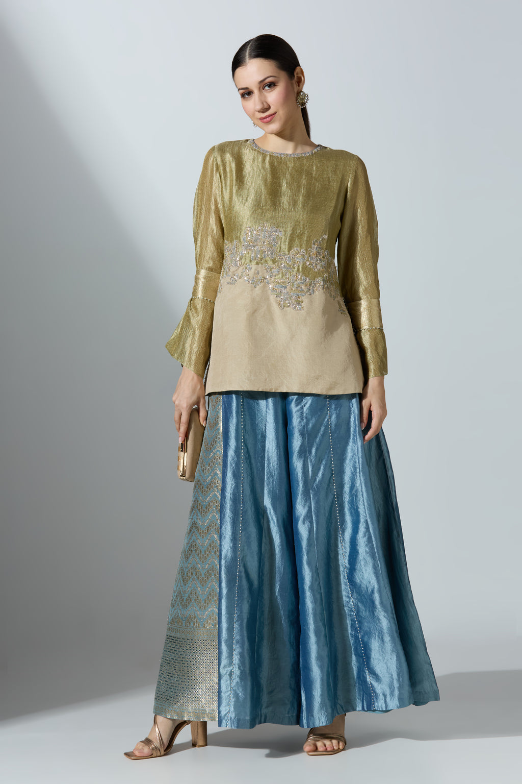 Green Tissue Top With Pant