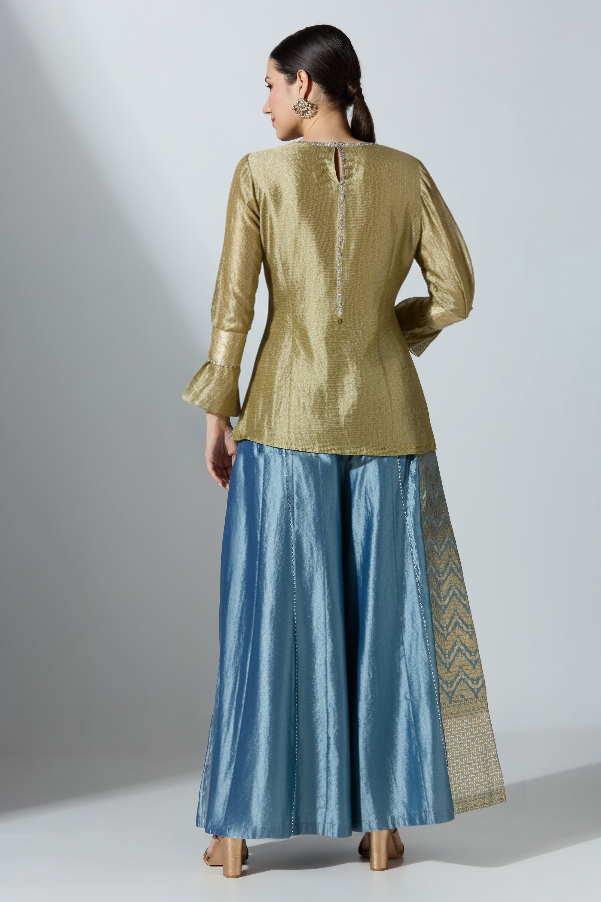 Green Tissue Top With Pant