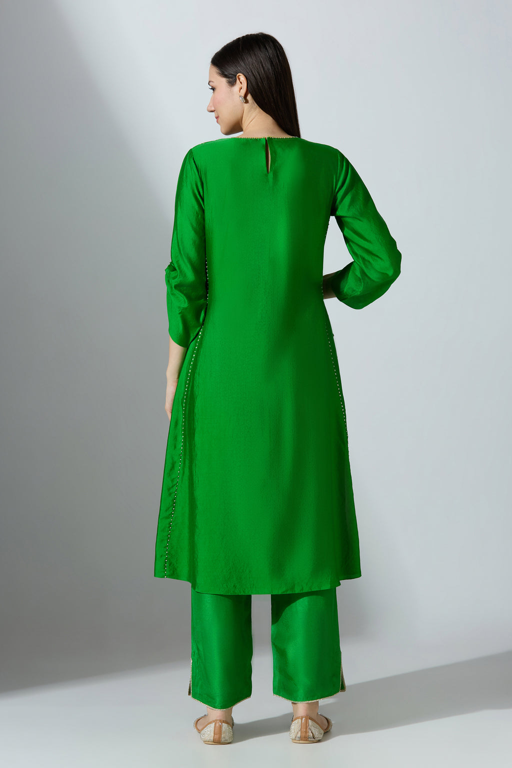 Bandhej Yoke Kurta Set With Pant