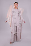 Grey Organza Peacock Cape