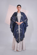 Blue Organza Peacock Cape