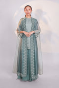 Blue Organza Lace Cape