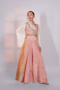 Peach Brocade Pant with Koti and Shirt