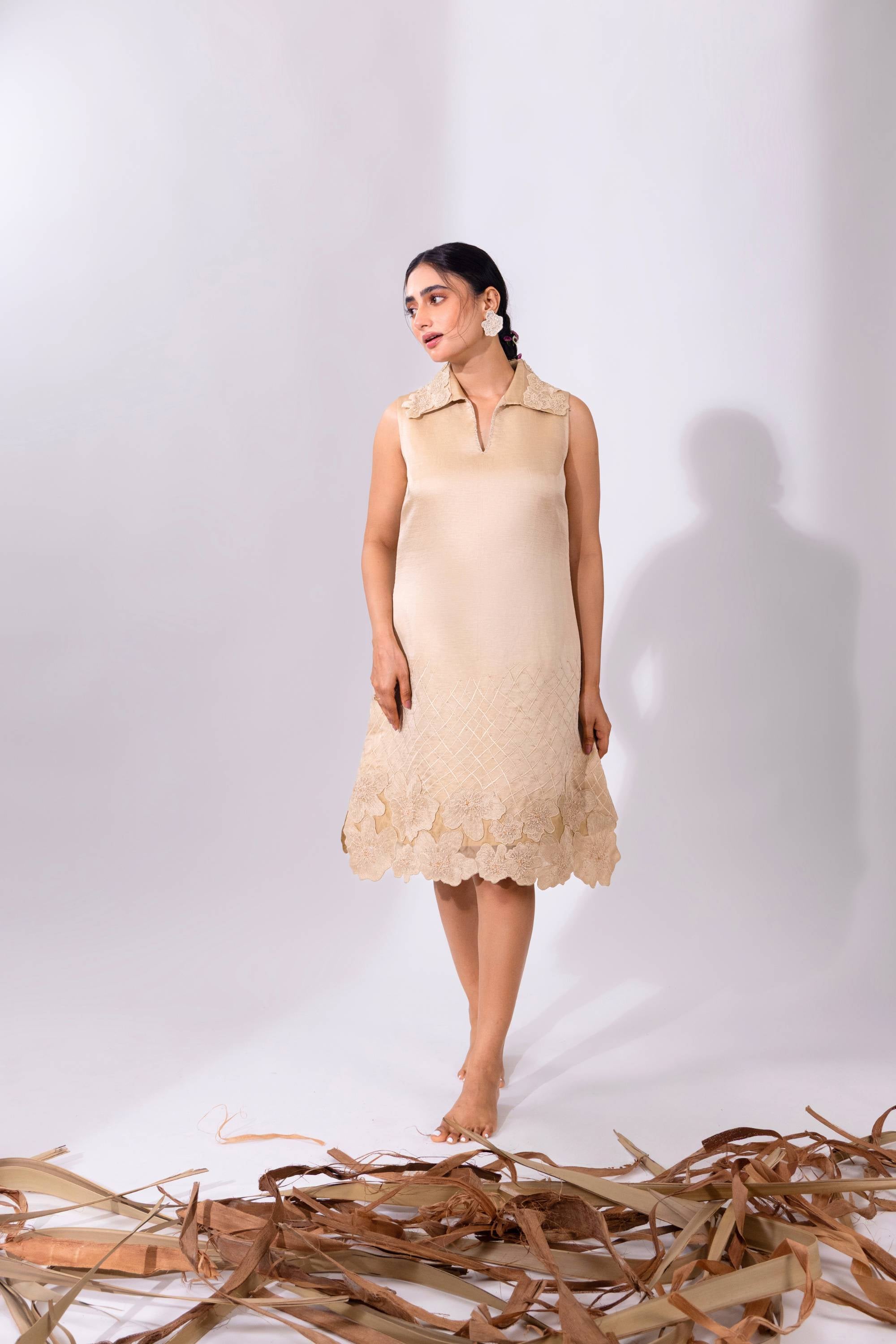 Beige Shift Dress