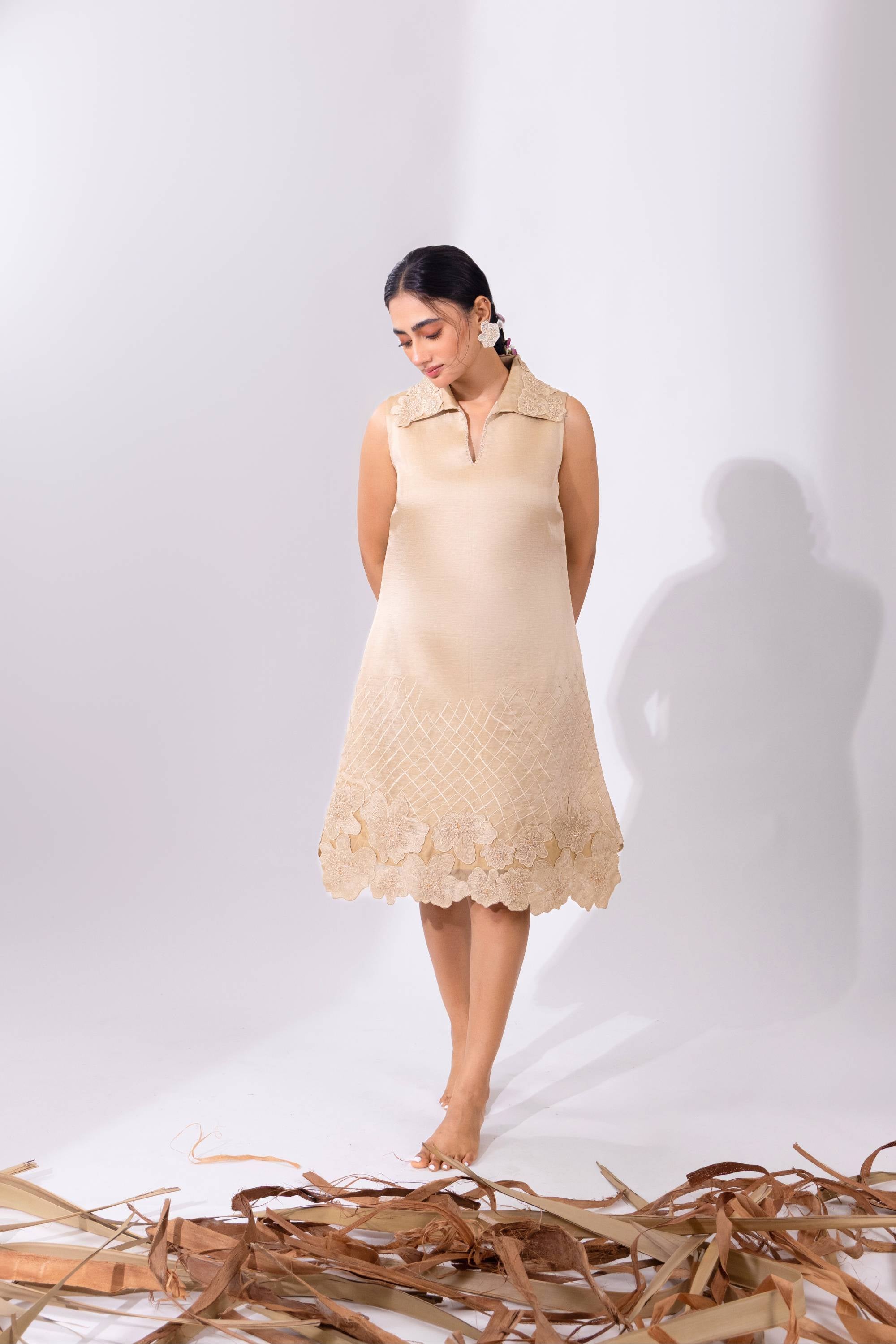 Beige Shift Dress