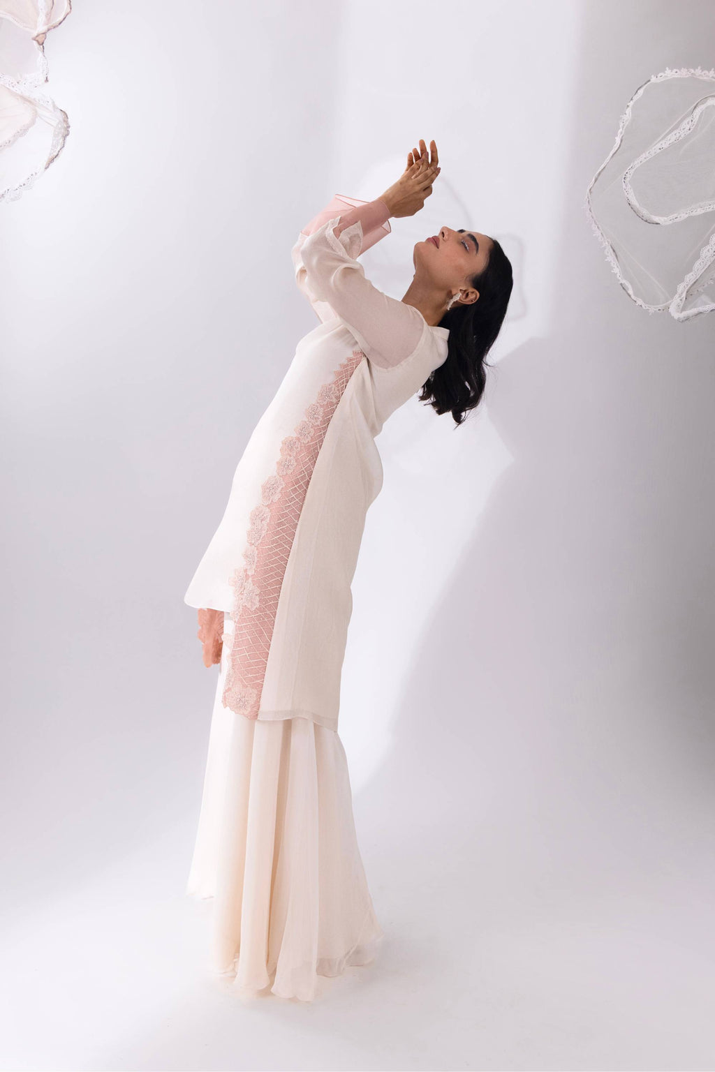 White Organza Kurta With Pant