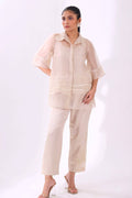 White Organza Wave Shirt