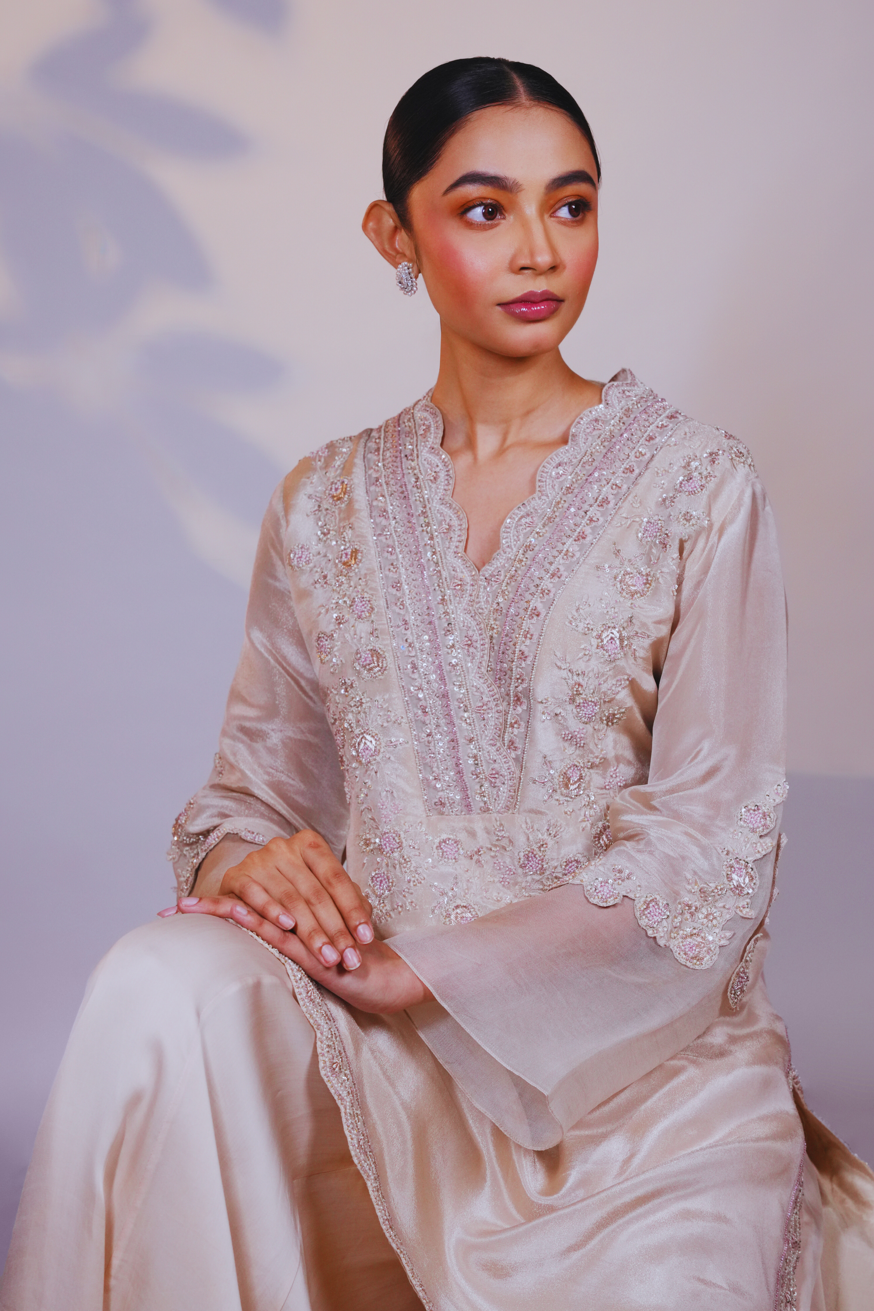 Nude Tissue Georgette Kurta