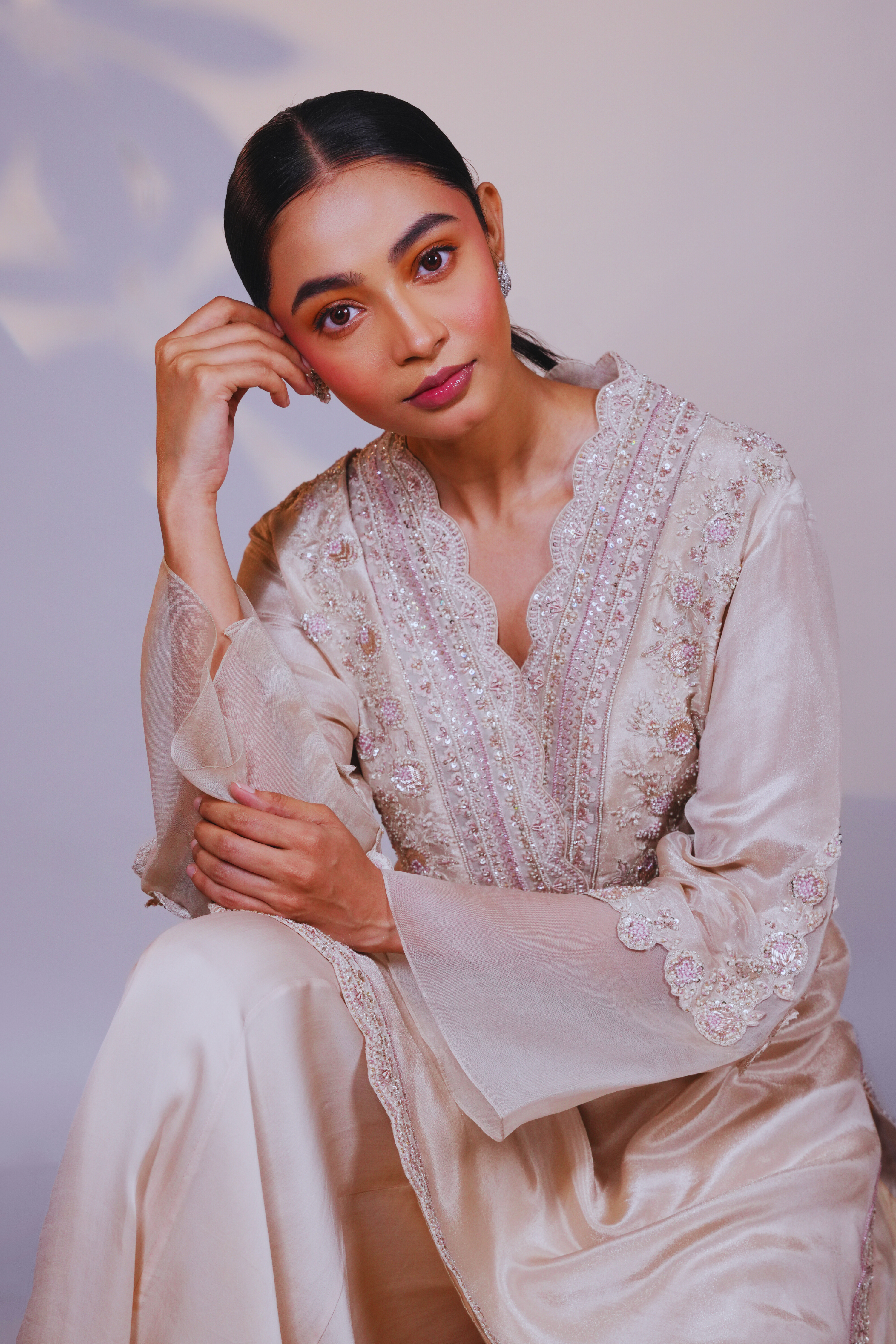 Nude Tissue Georgette Kurta