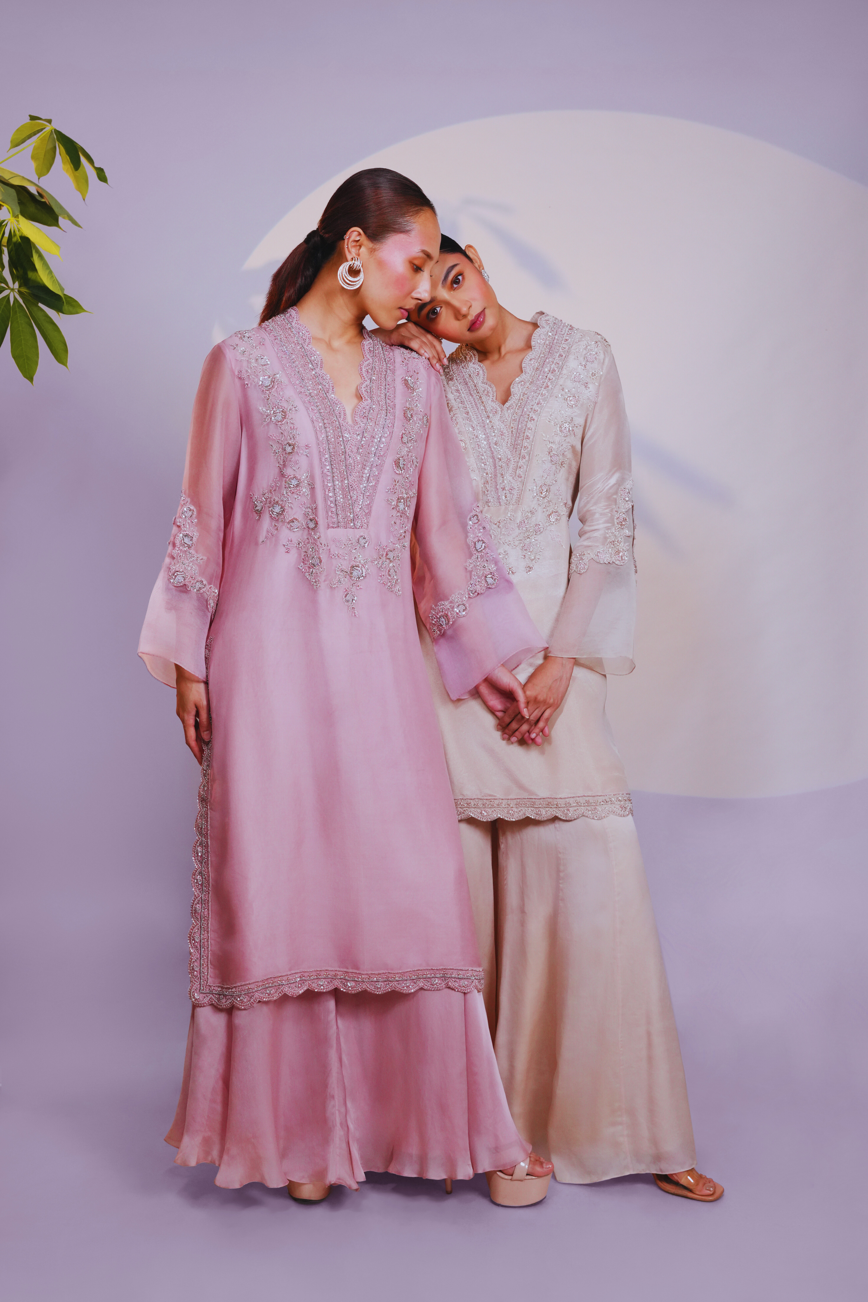 Pink Organza Kurta