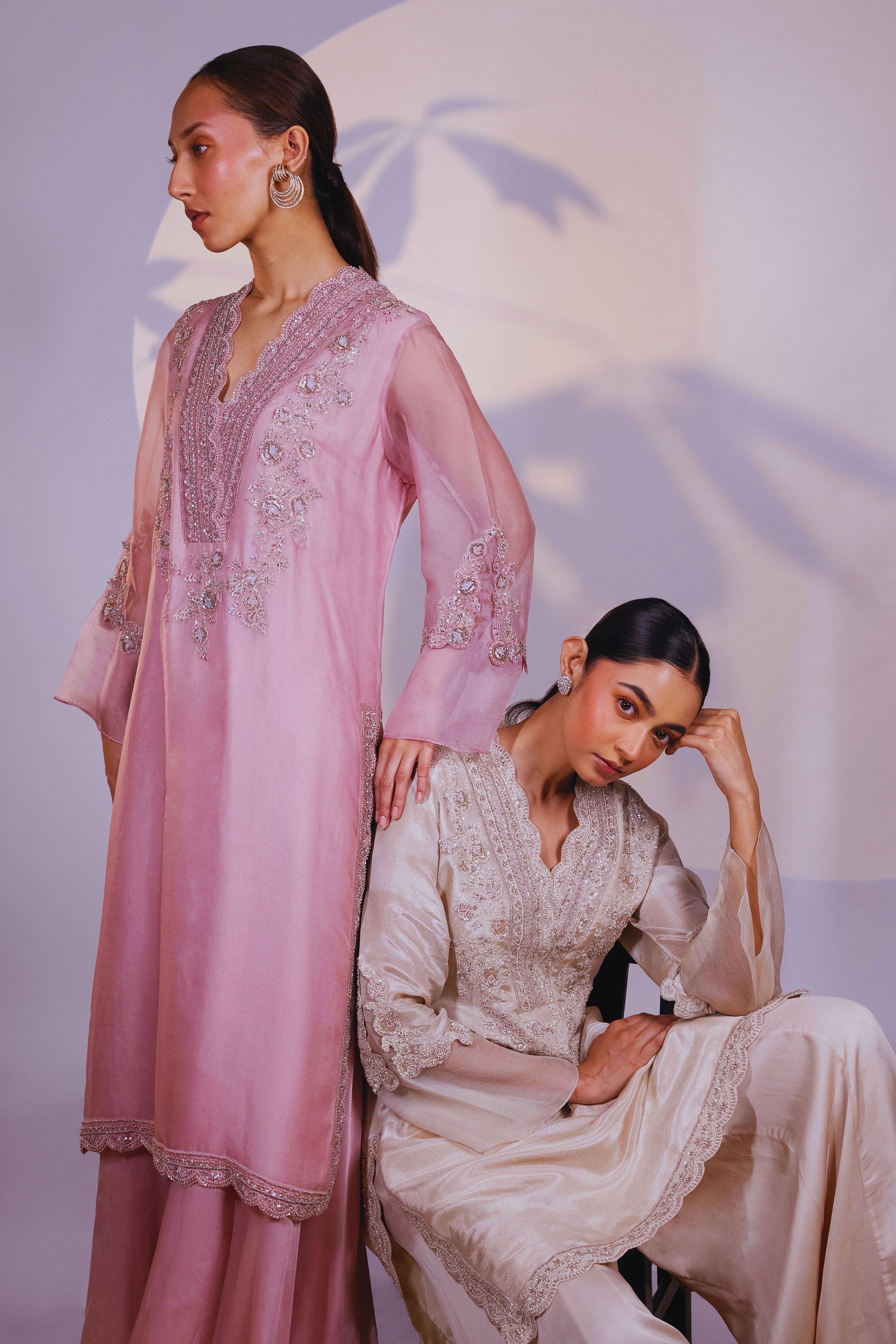 Pink Organza Kurta