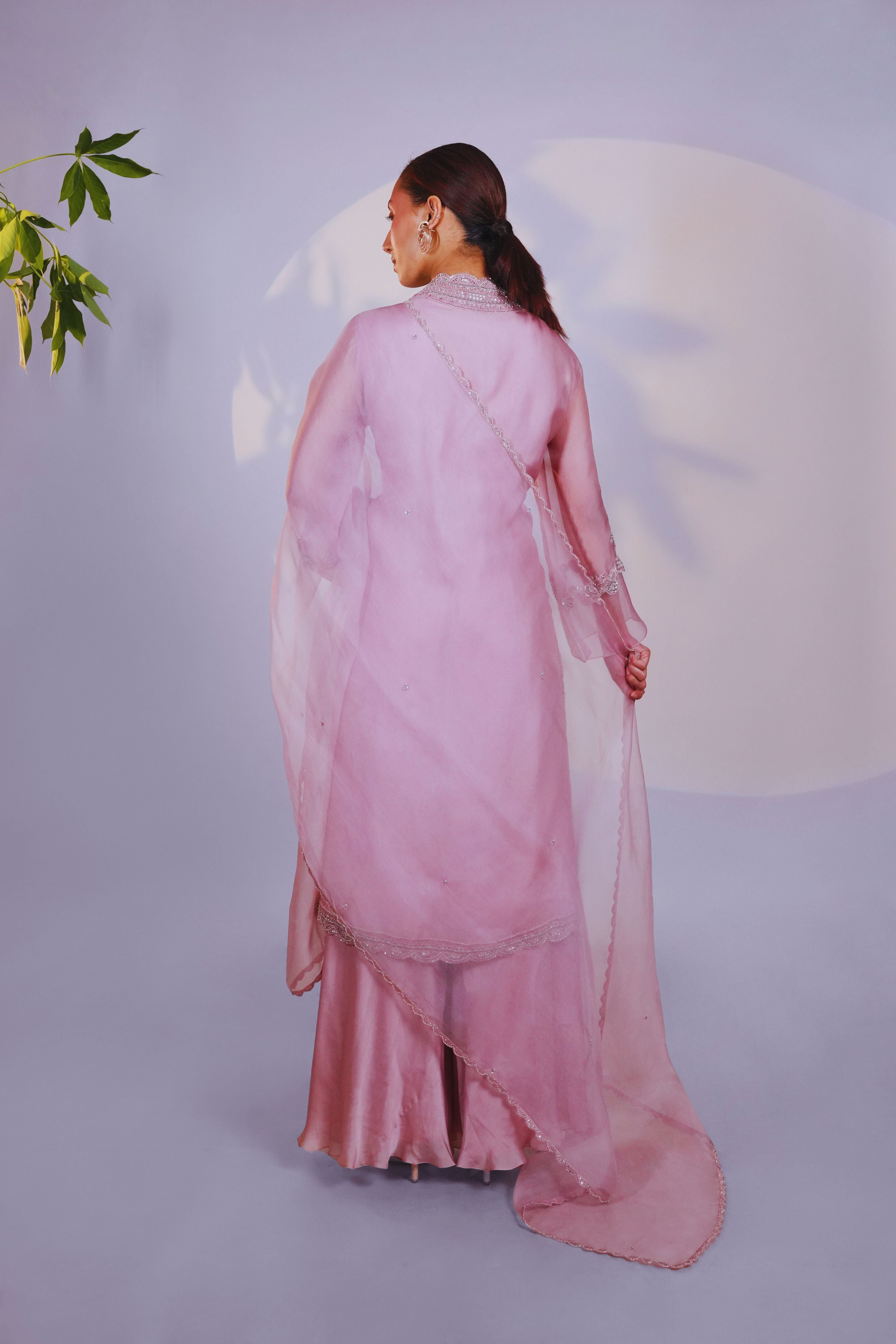 Pink Organza Kurta