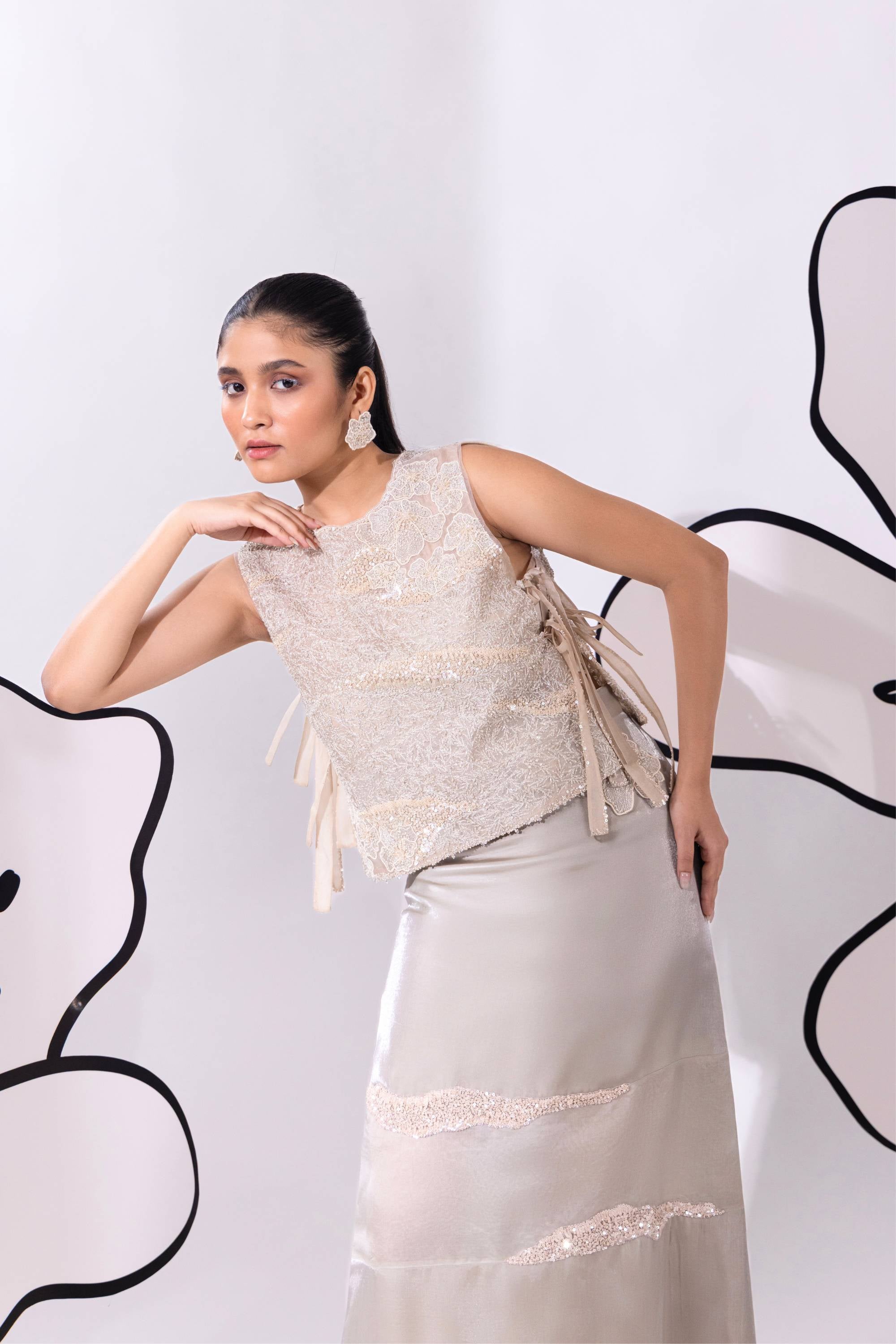 Silver Sea Shimmer Top