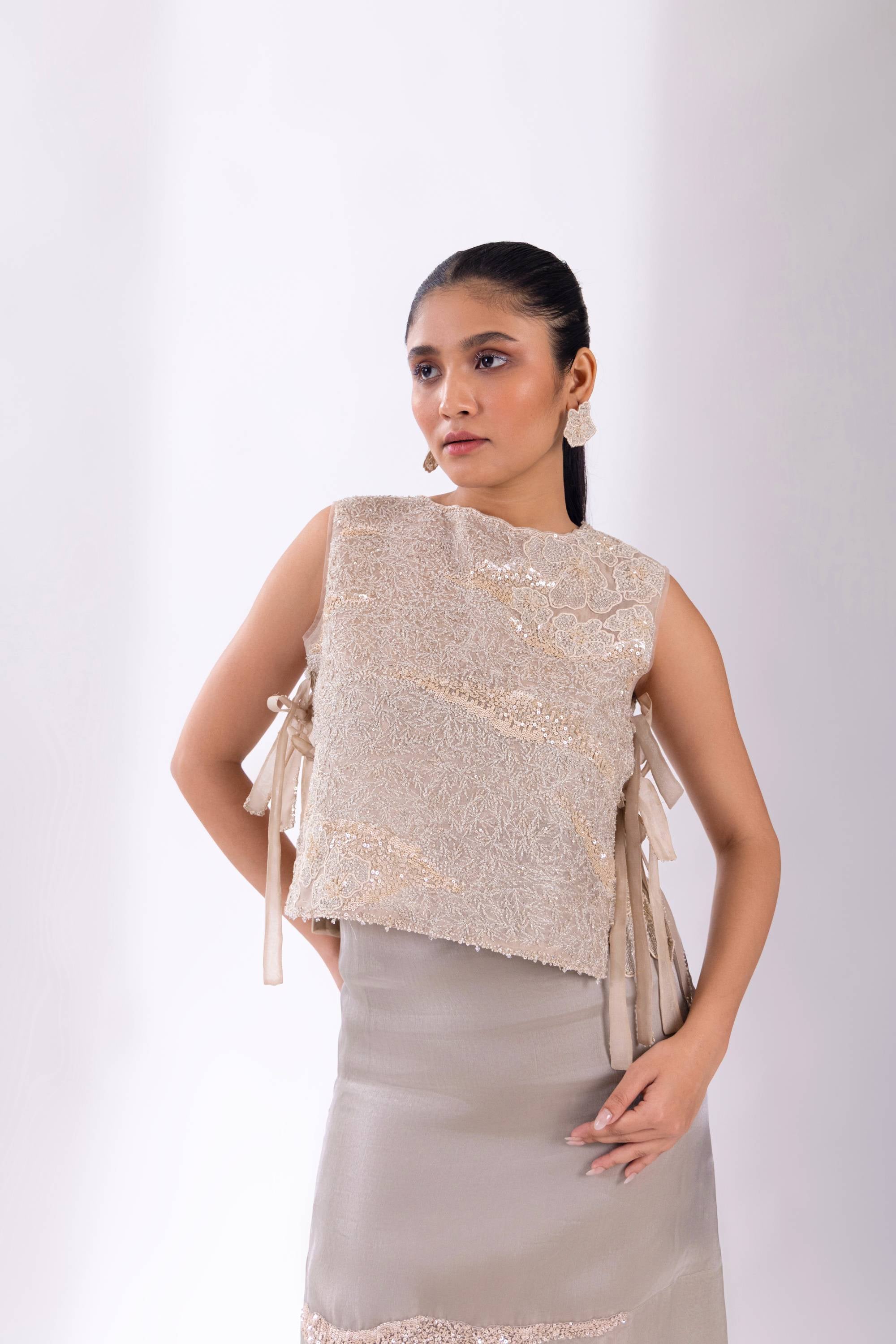Silver Sea Shimmer Top