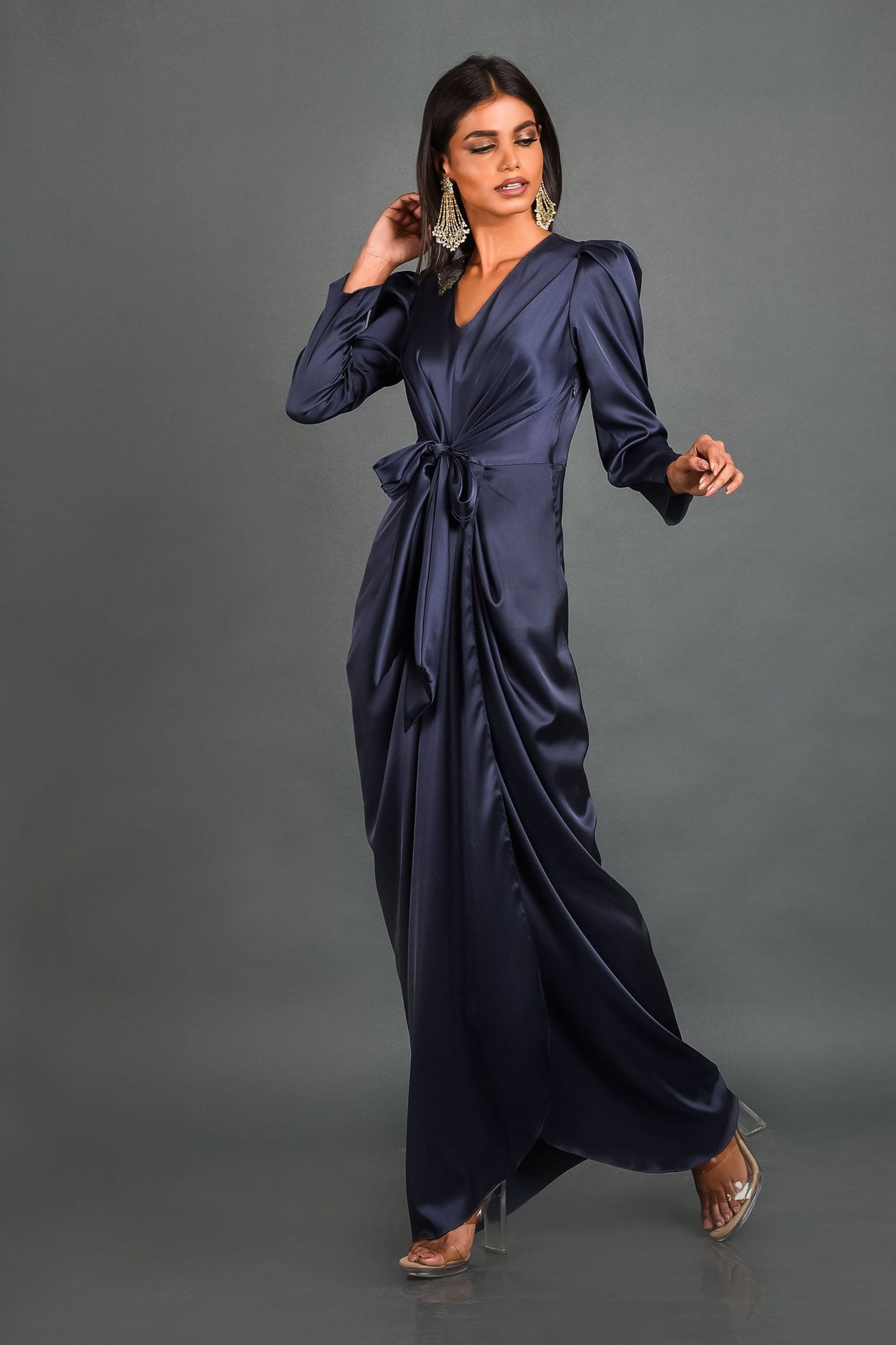 Blue Satin Dress