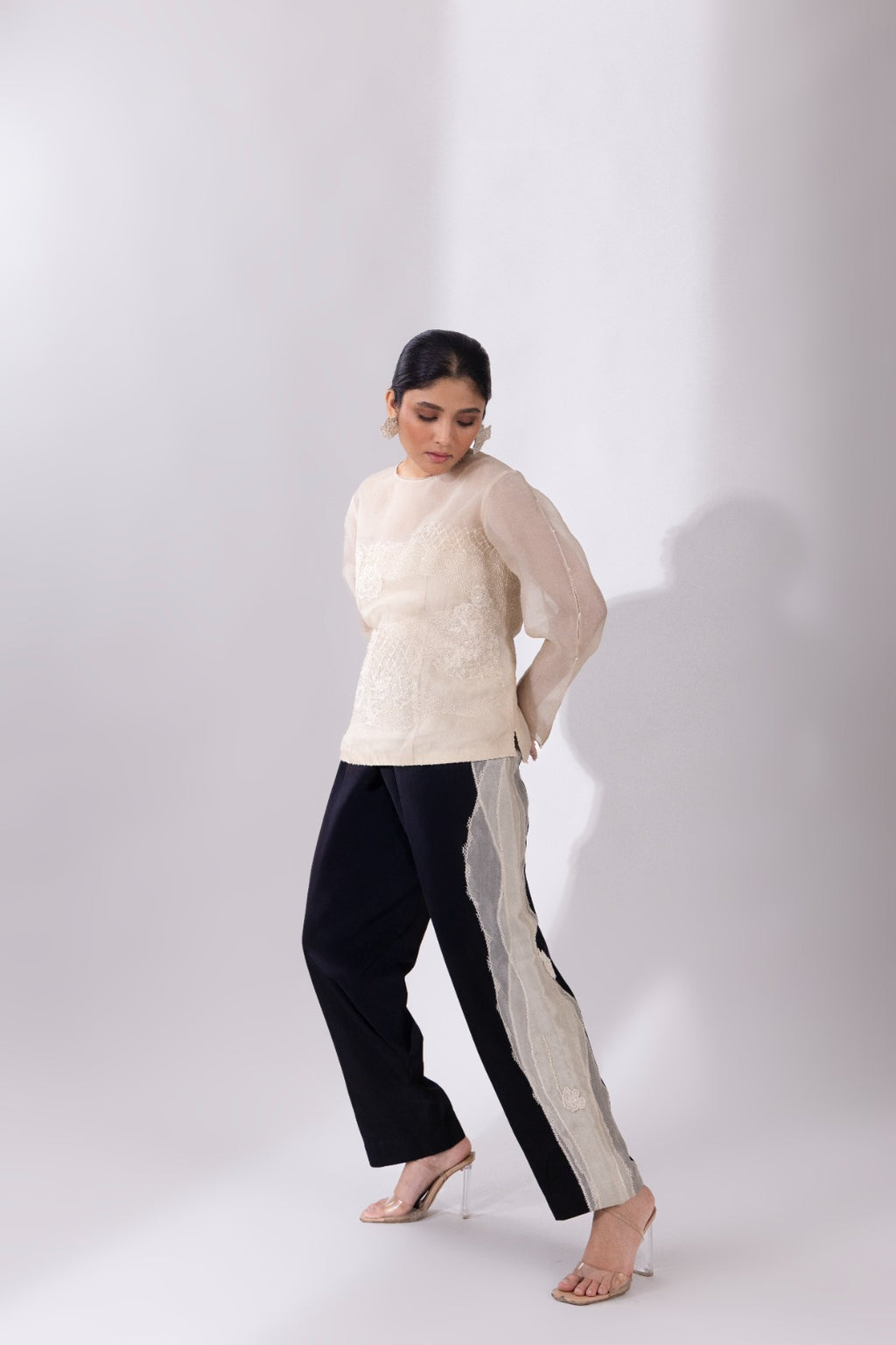 White Straight Top With Pant